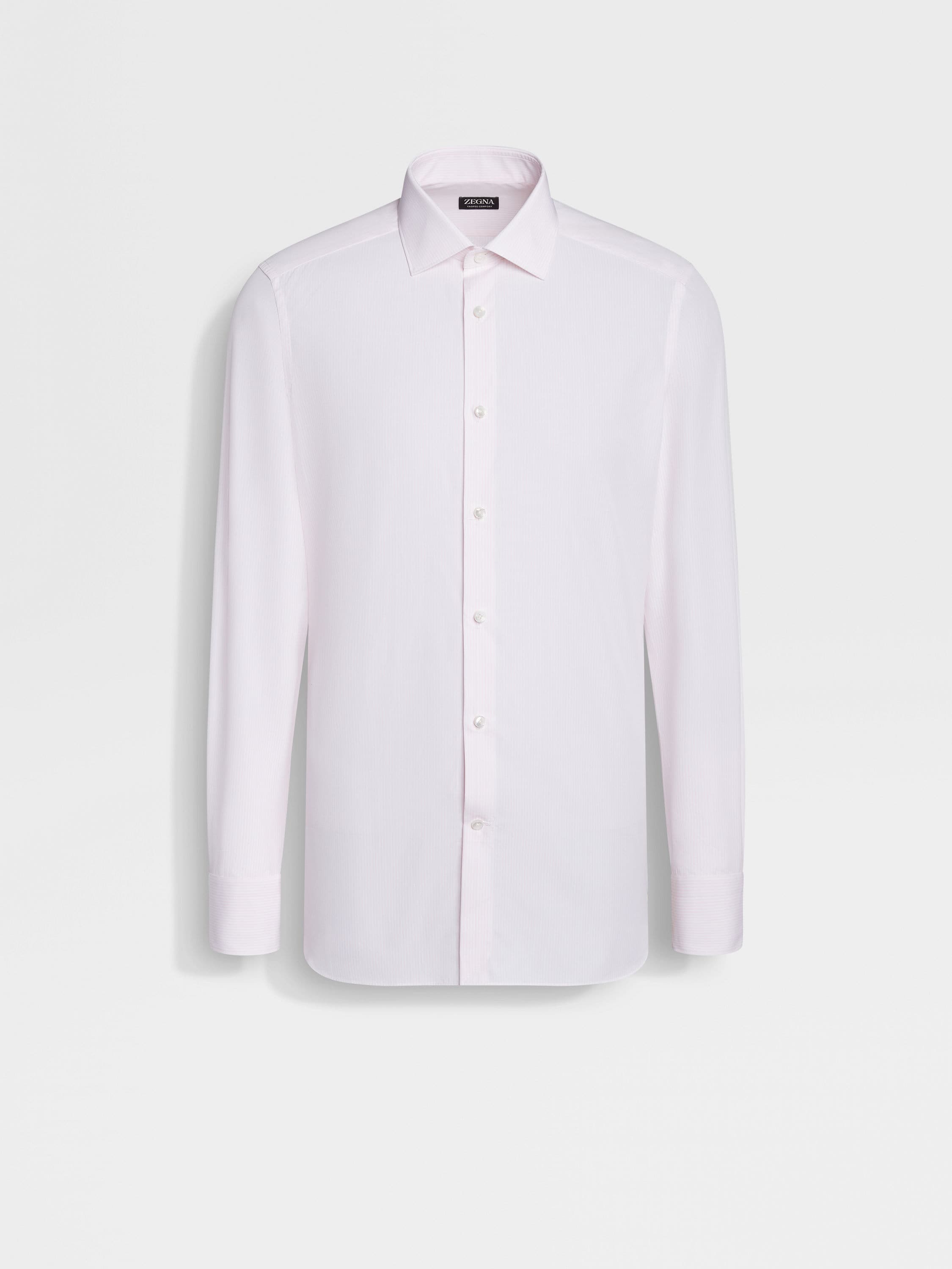 Light Pink and White Striped Trofeo Comfort Cotton Shirt Product detail photo #1