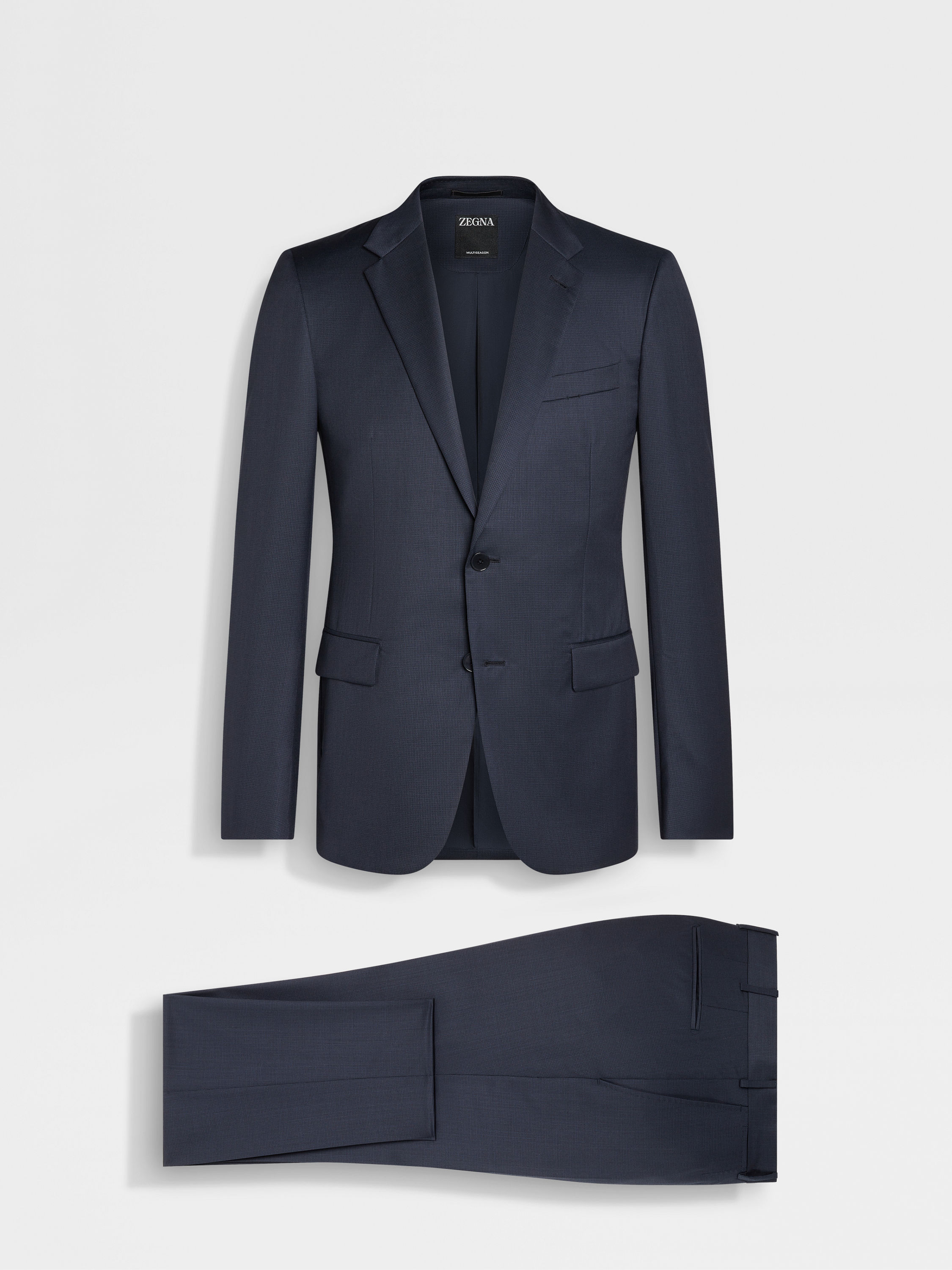 Blue and Navy Blue Multiseason Wool Suit Product detail photo #1