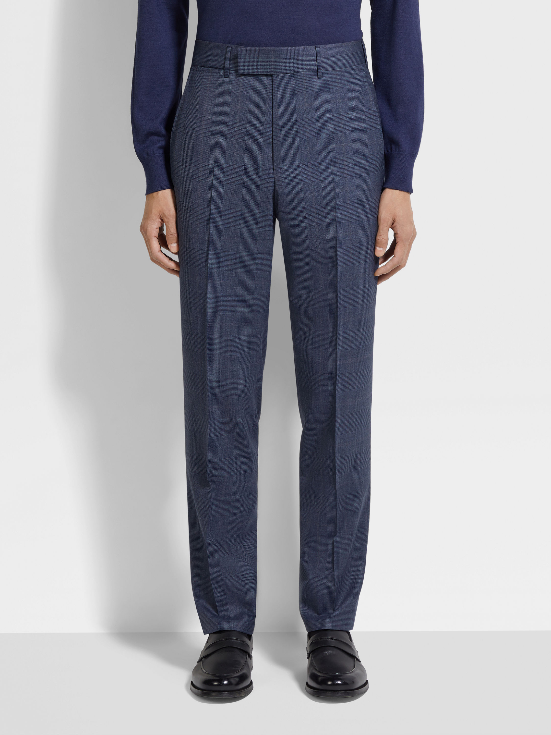 蓝色 Centoventimila 羊毛西装 产品细节图 #4