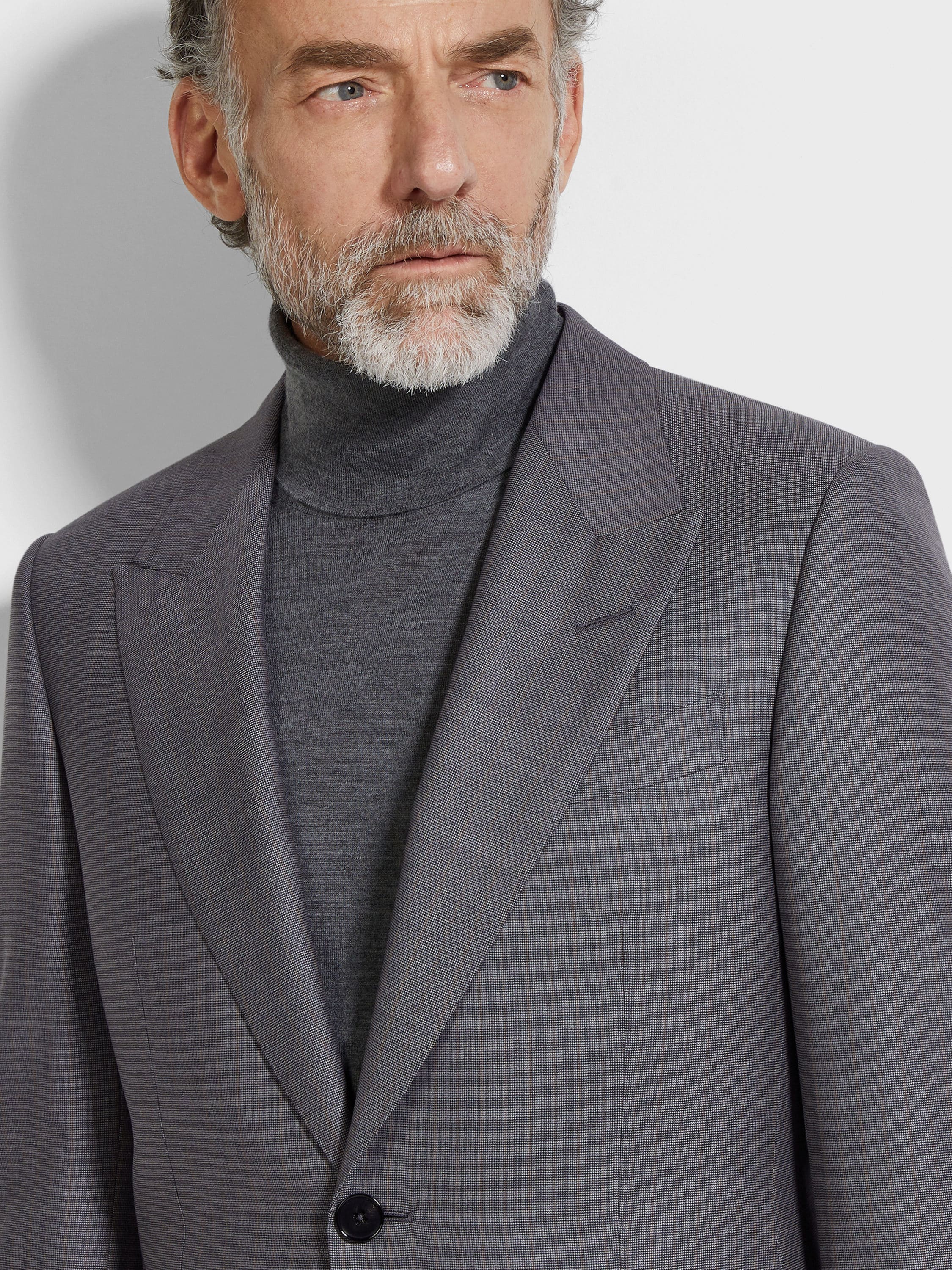 Grey and Light Brown Centoventimila Wool Suit Product detail photo #2