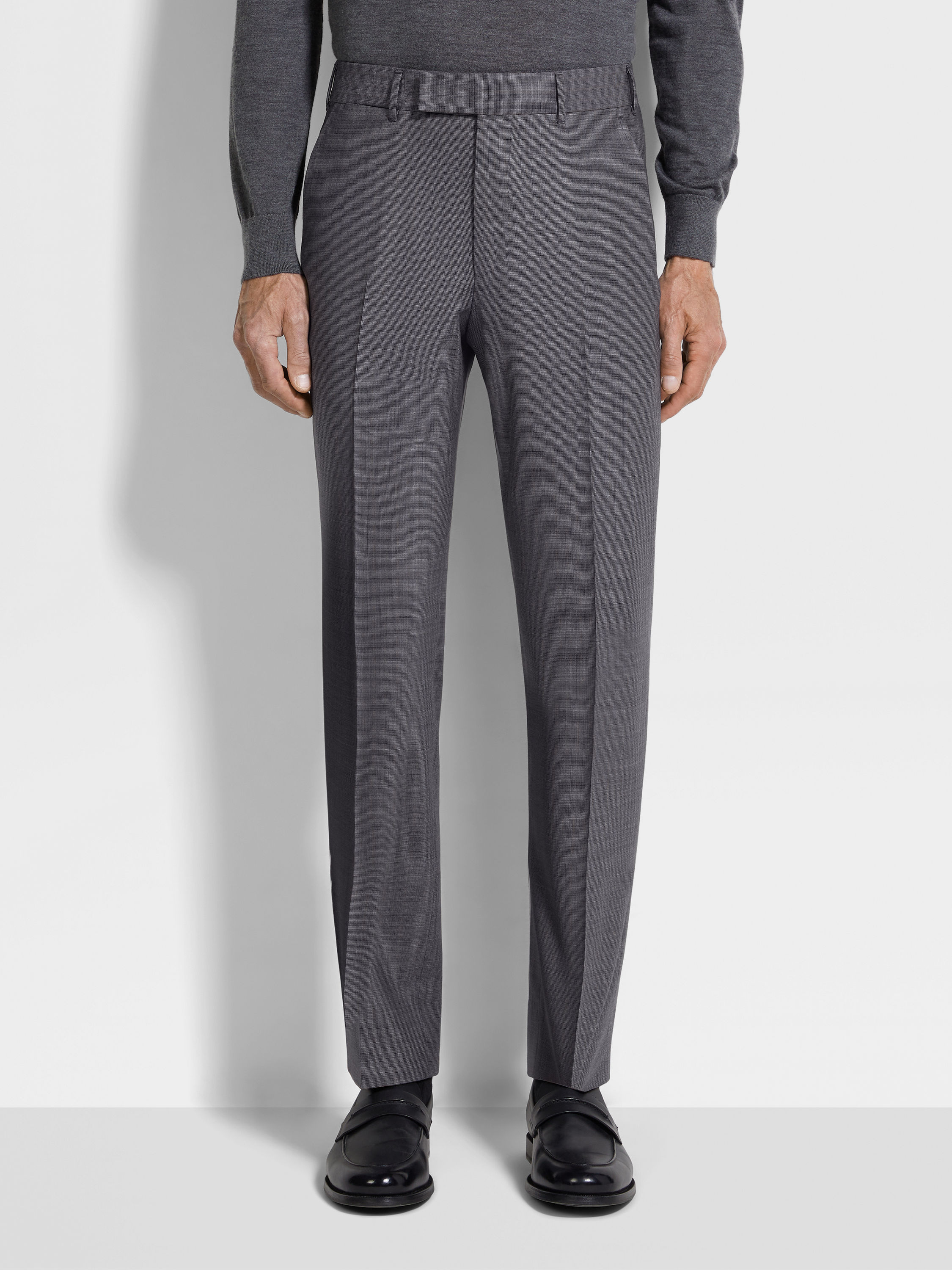 Grey and Light Brown Centoventimila Wool Suit Product detail photo #4