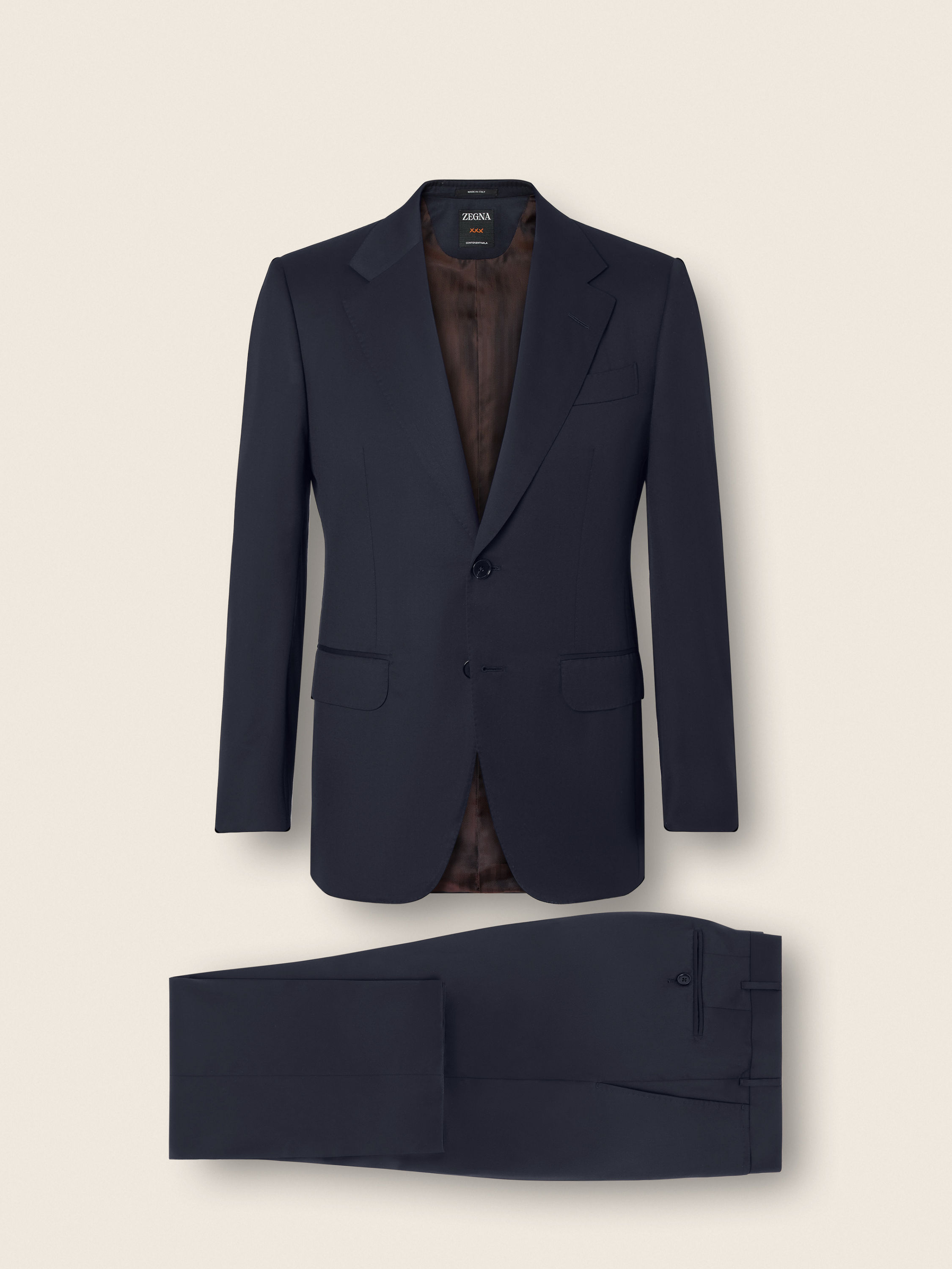 Navy Blue Centoventimila Wool Suit Product detail photo #1