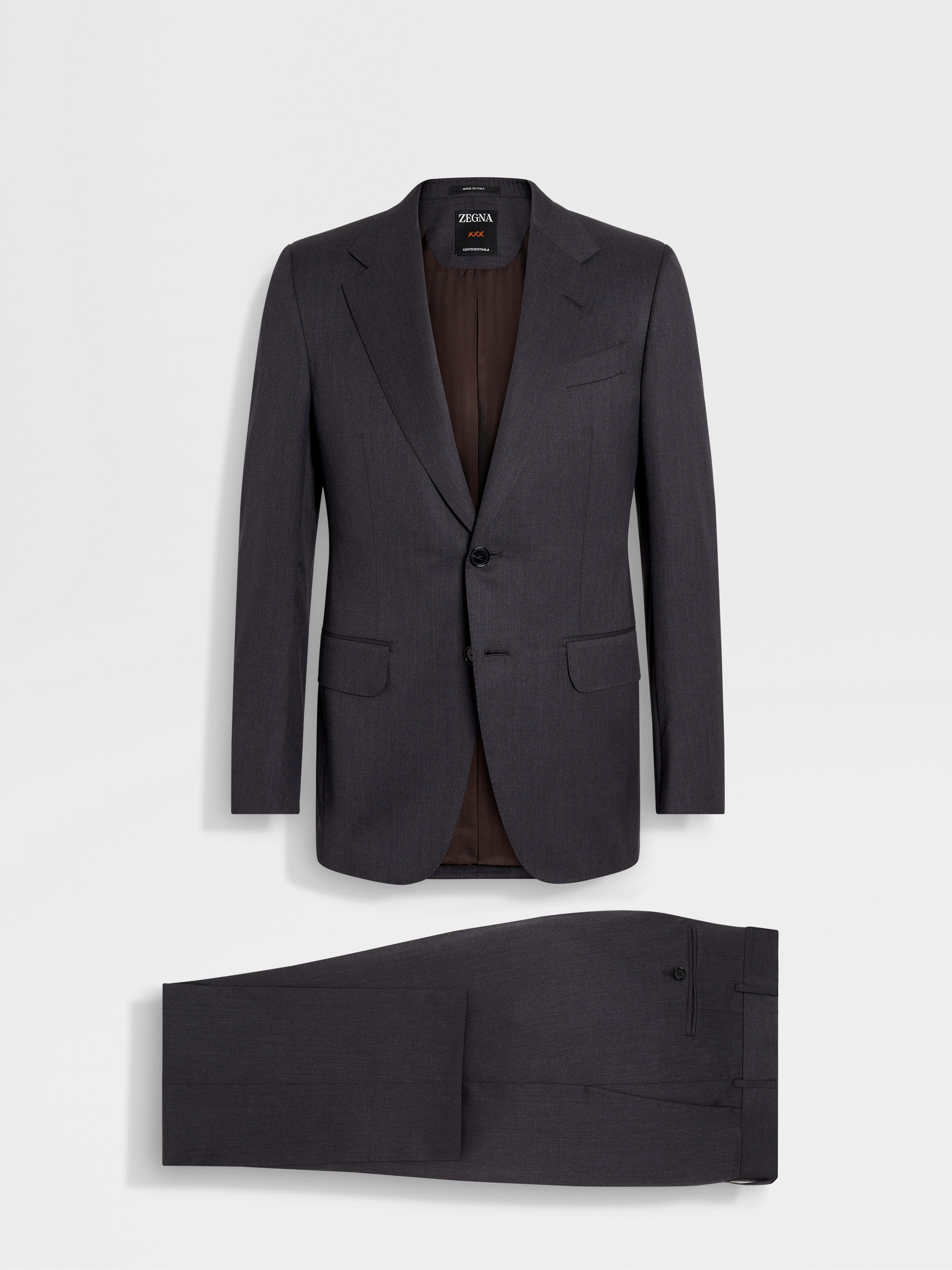 Grey Centoventimila Wool Suit Product detail photo #1