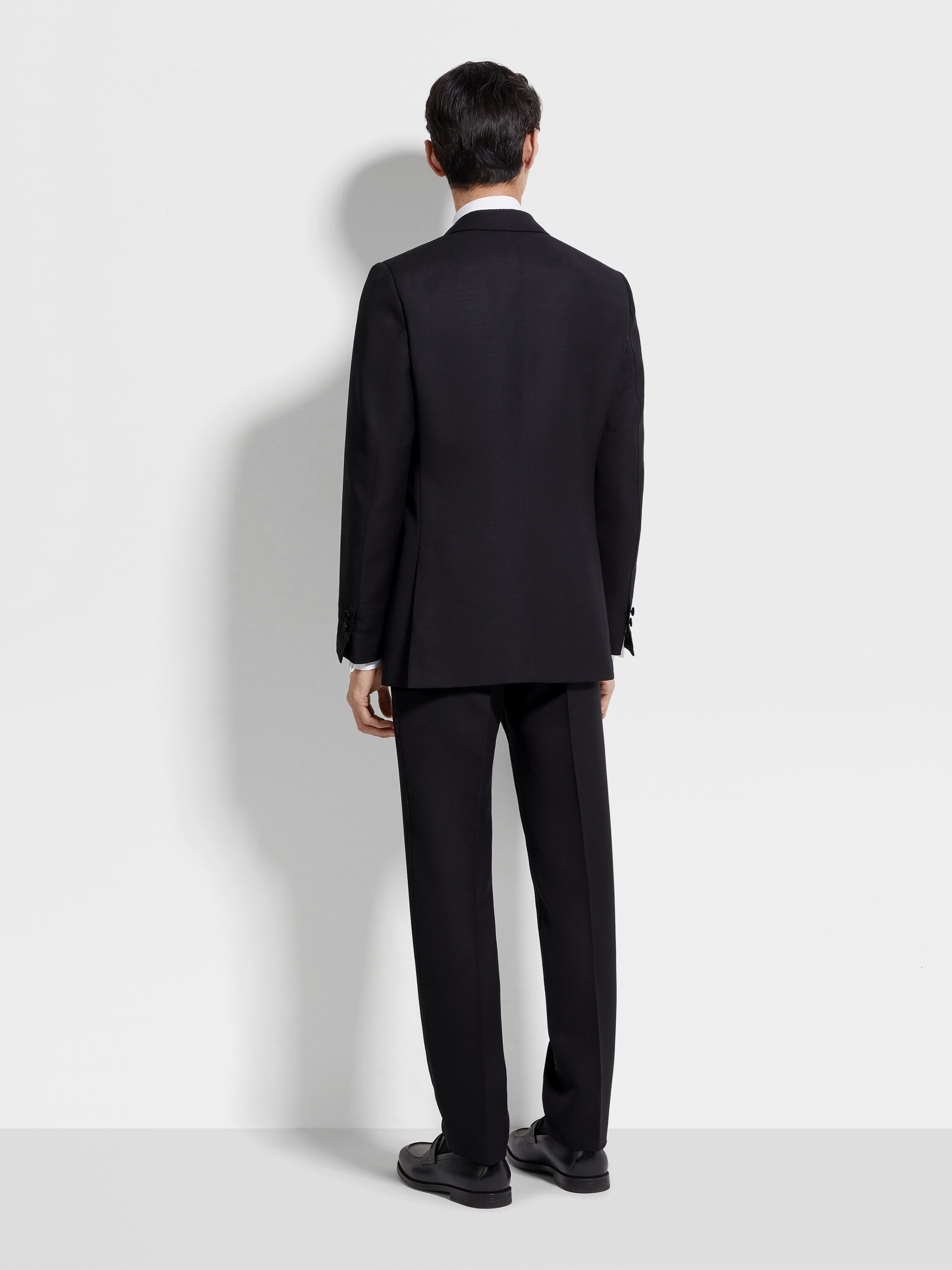 Black Centoventimila Wool and Mohair Tuxedo Product detail photo #3