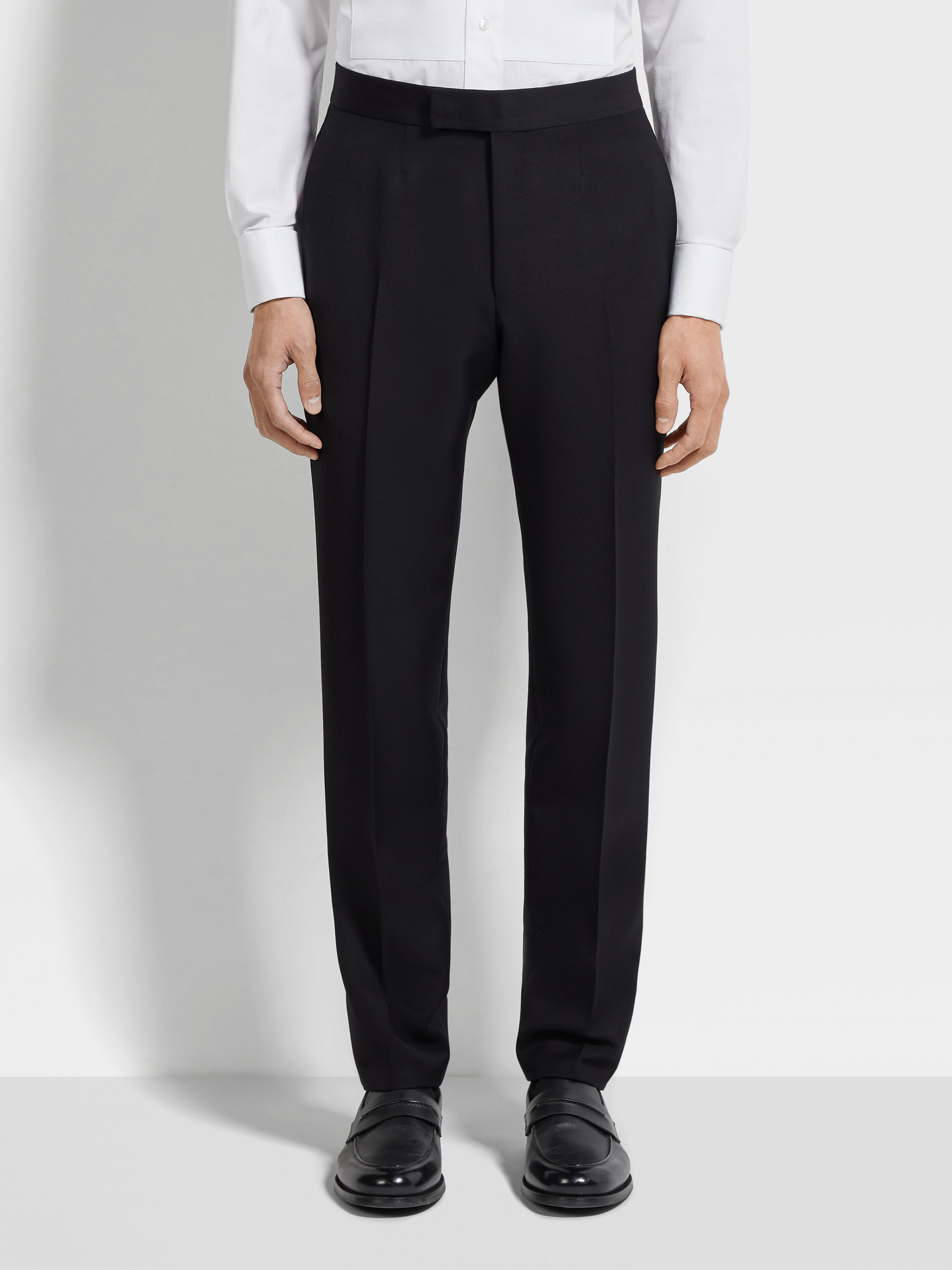 Black Centoventimila Wool and Mohair Tuxedo Product detail photo #4