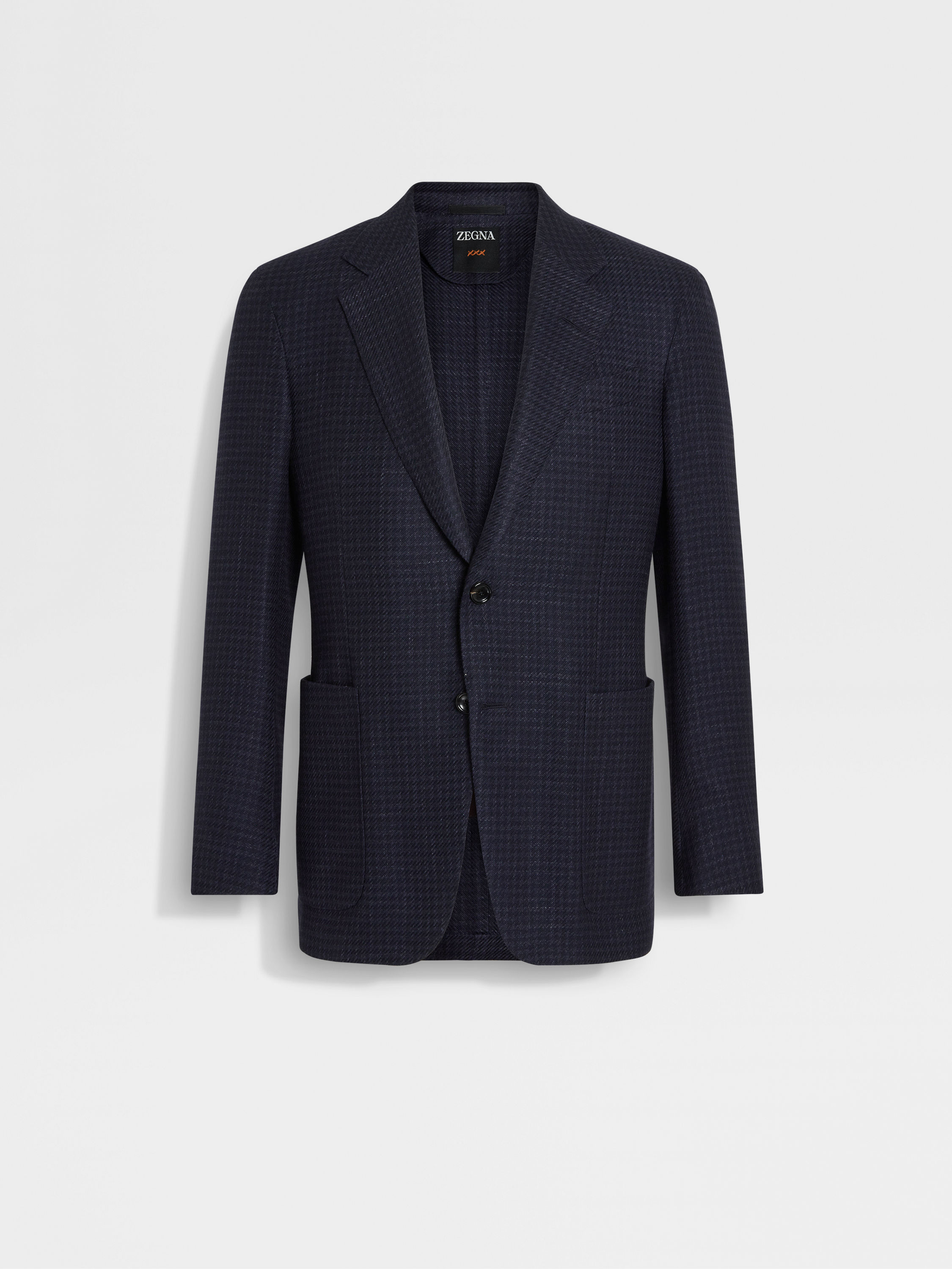Navy Blue Silk Cashmere and Linen Jacket Main product photo