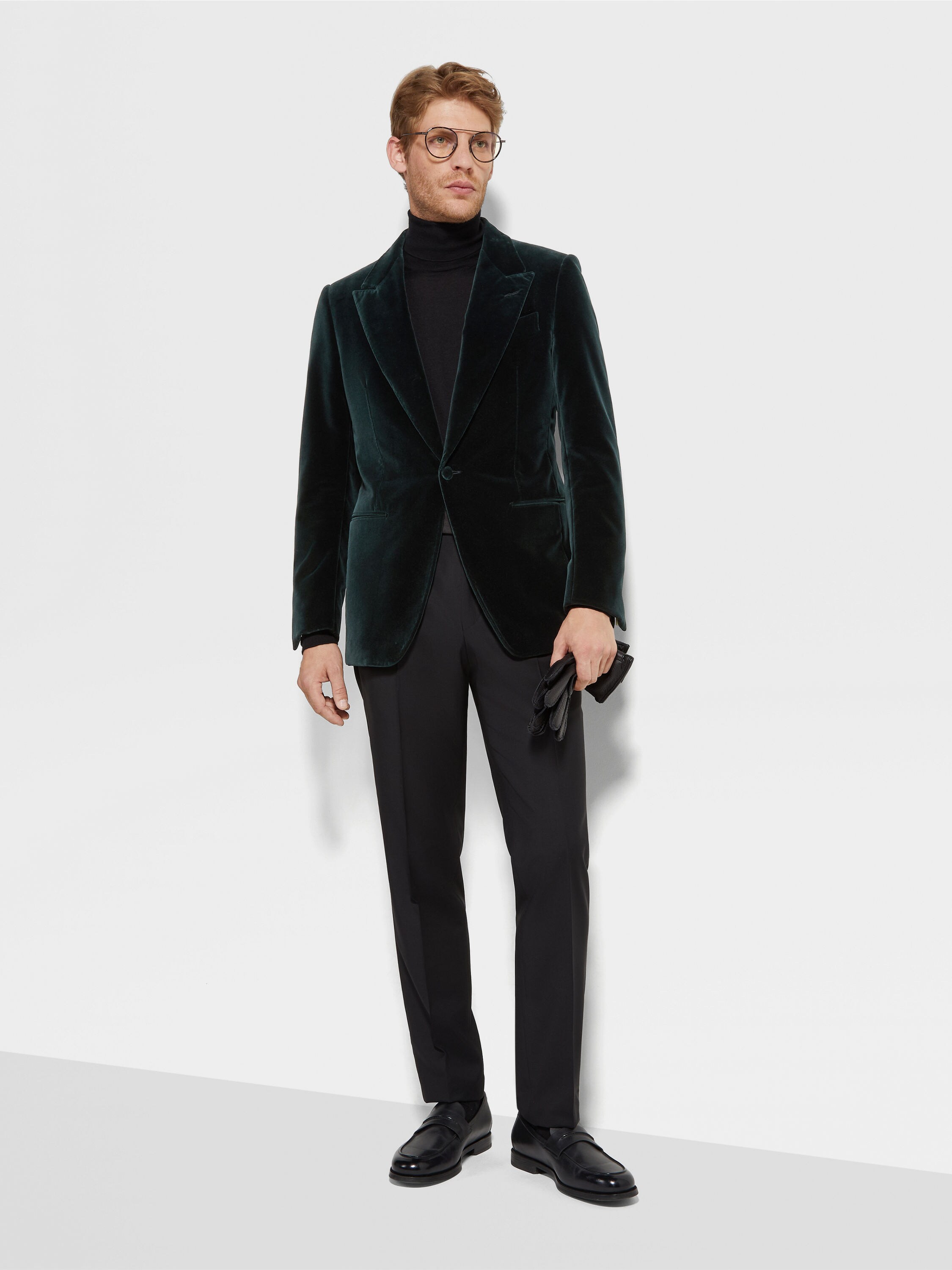 Dark Teal Blue Cotton Jacket Product detail photo #1