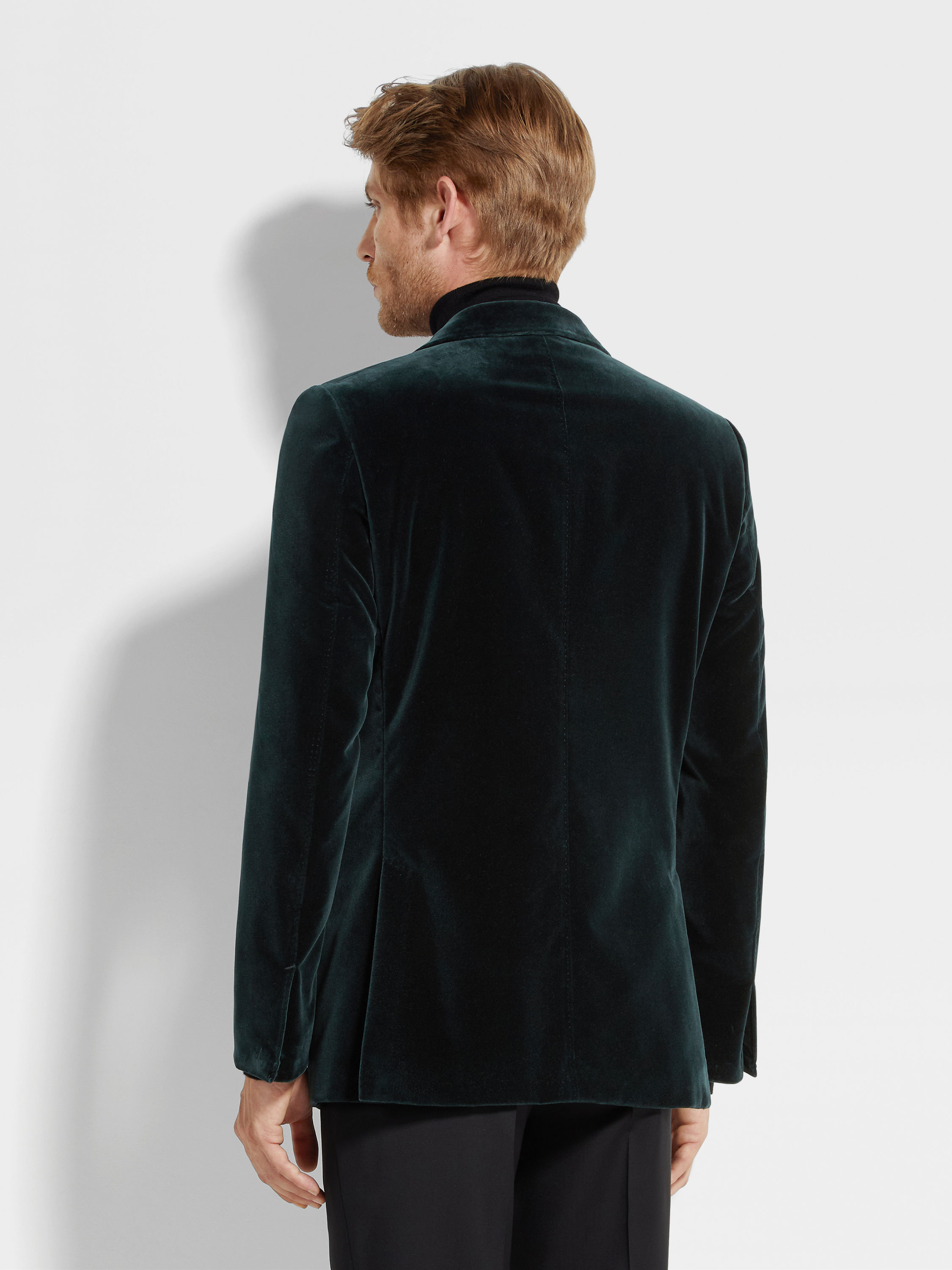 Dark Teal Blue Cotton Jacket Product detail photo #4