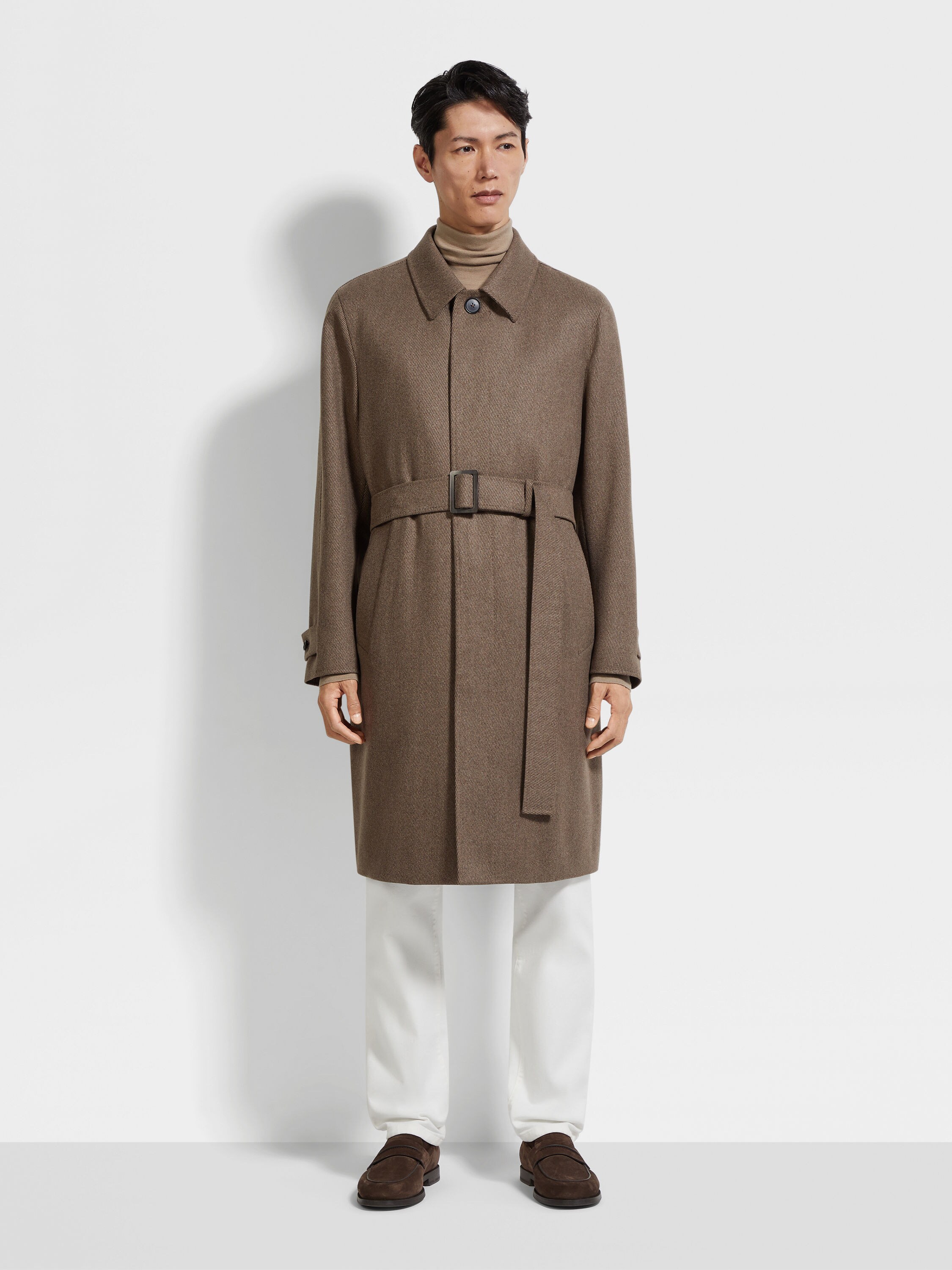 Taupe Oasi Cashmere Overcoat Product detail photo #3