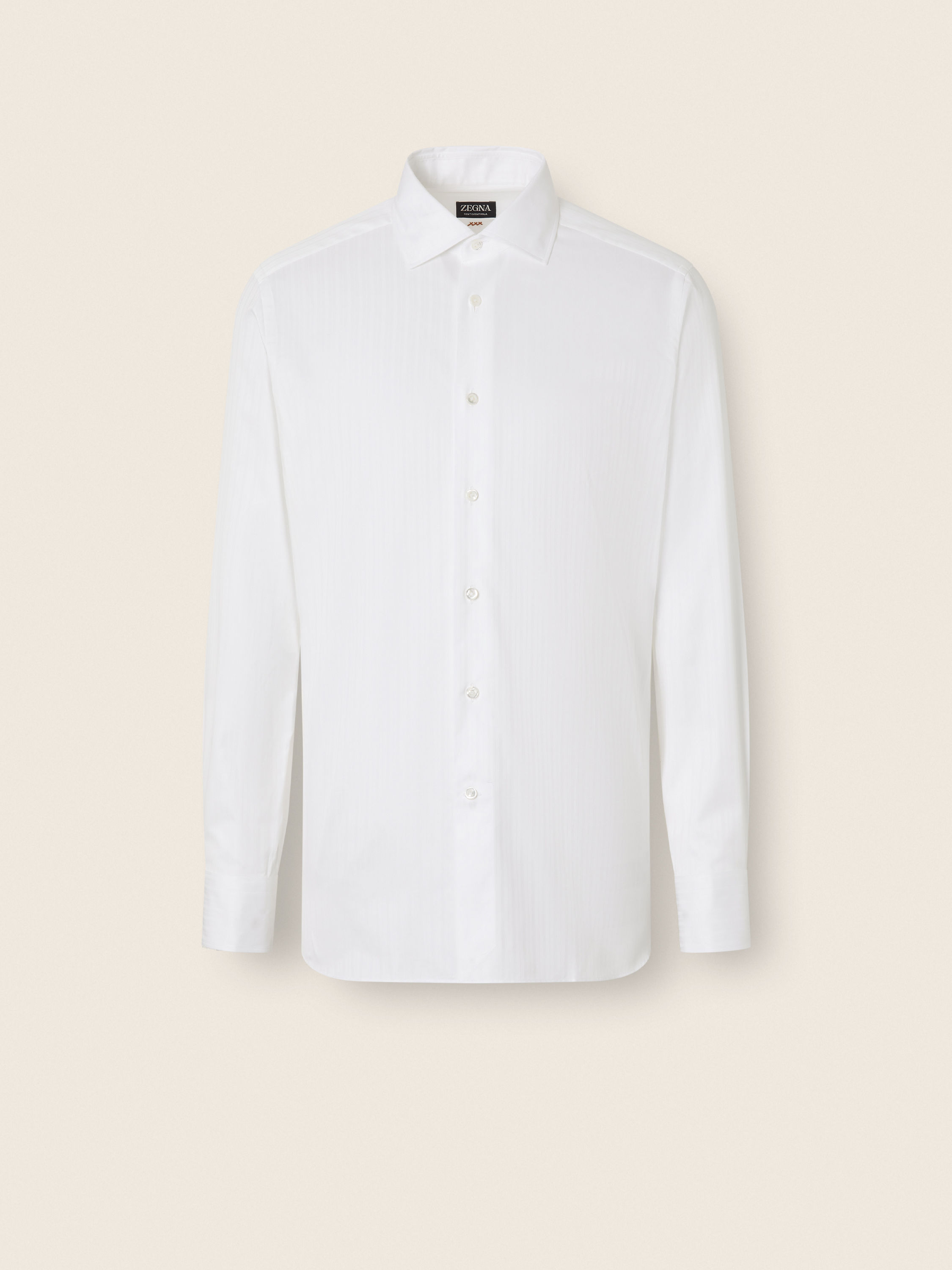 荧光白结构感条纹 Centoventimila 棉质衬衫 產品主圖