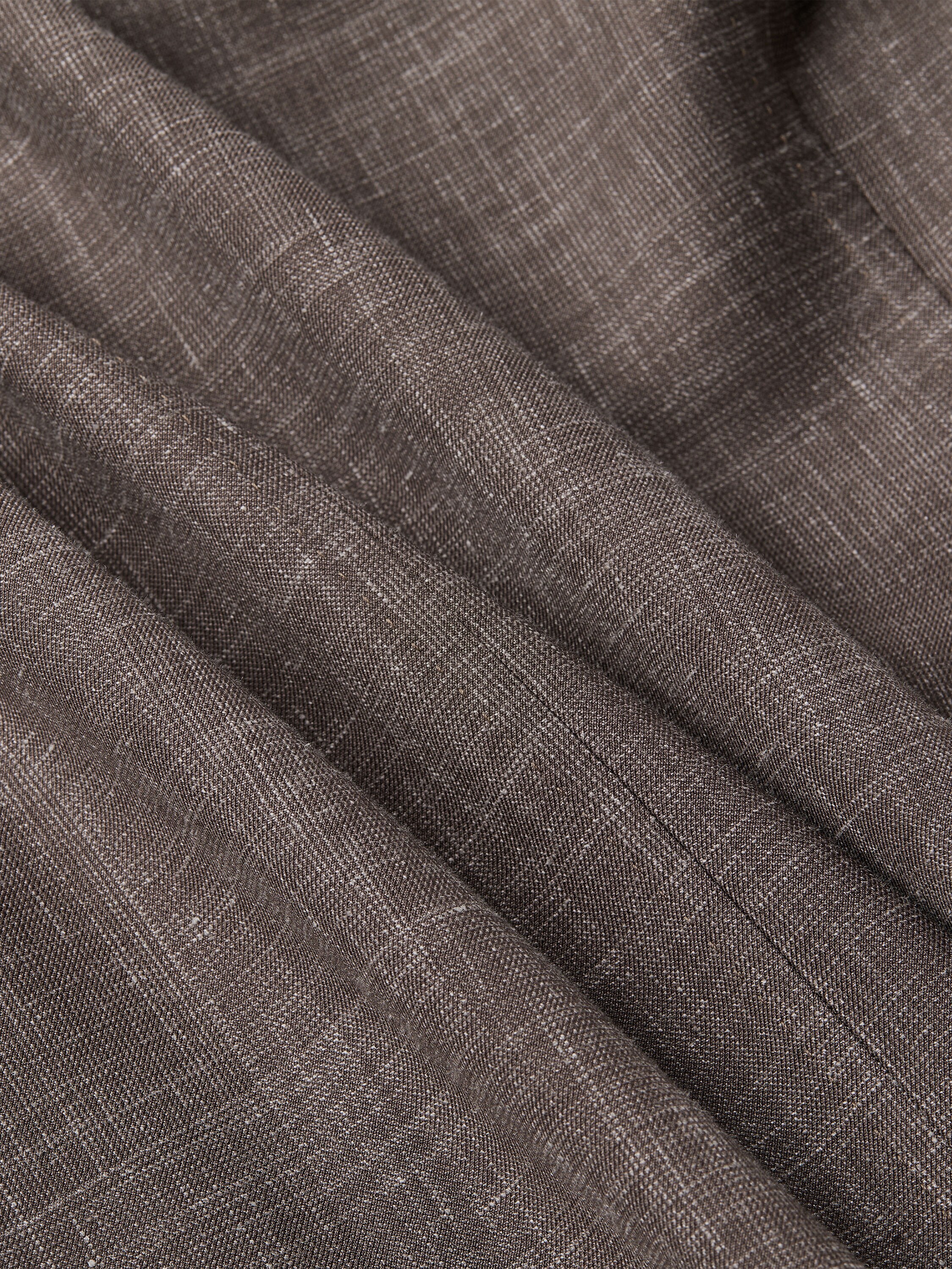 Brown Crossover Wool Silk and Linen Jacket Product detail photo #2
