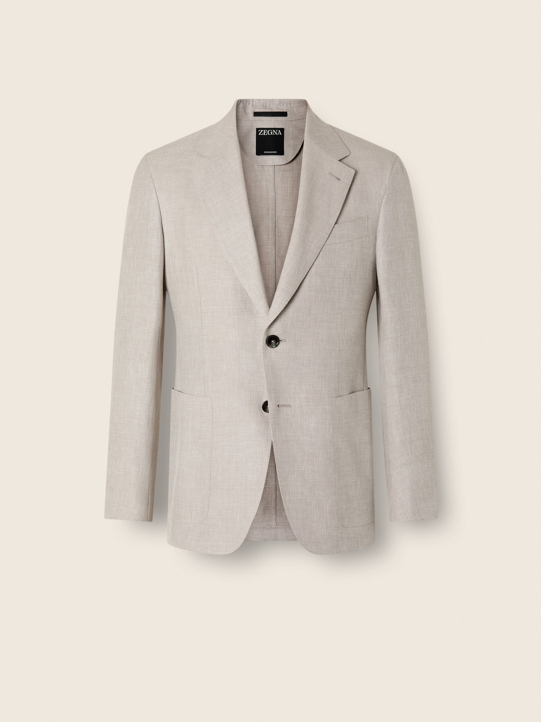 浅米色 Crossover 羊毛、亚麻及桑蚕丝夹克 产品主图