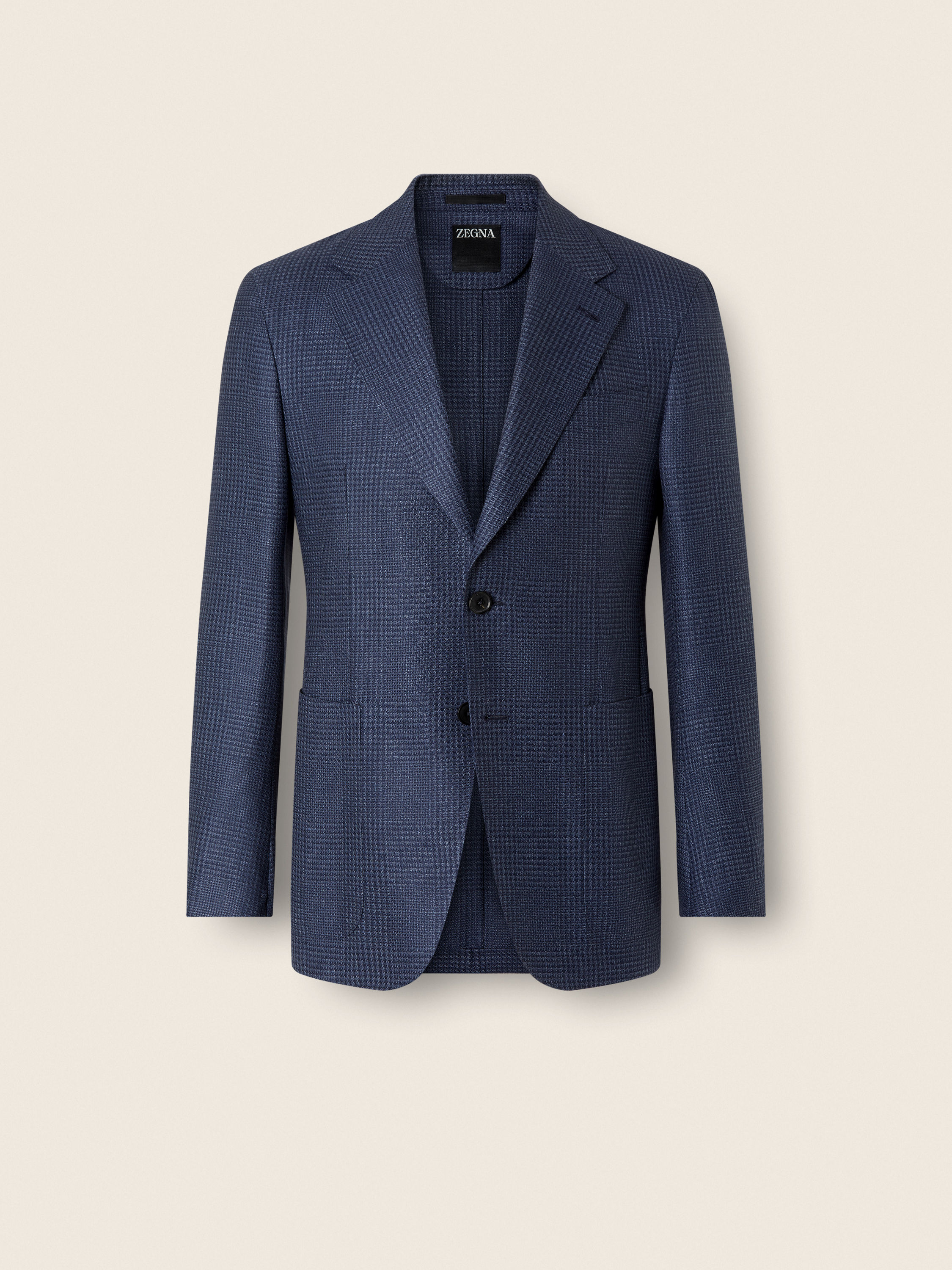 Blue Cashmere Silk and Linen Jacket Product detail photo #1