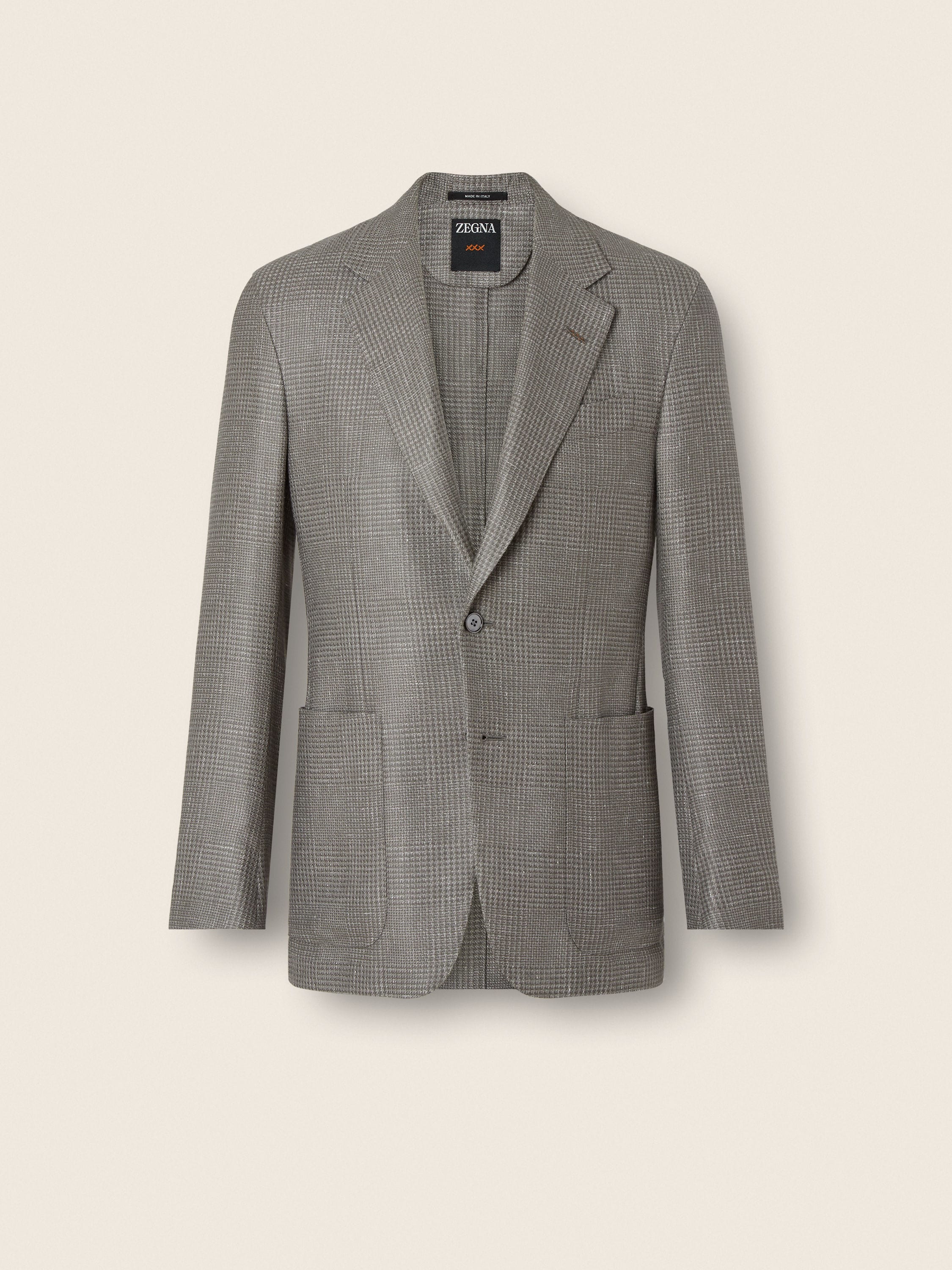 Dark Taupe Cashmere Silk and Linen Jacket Product detail photo #1