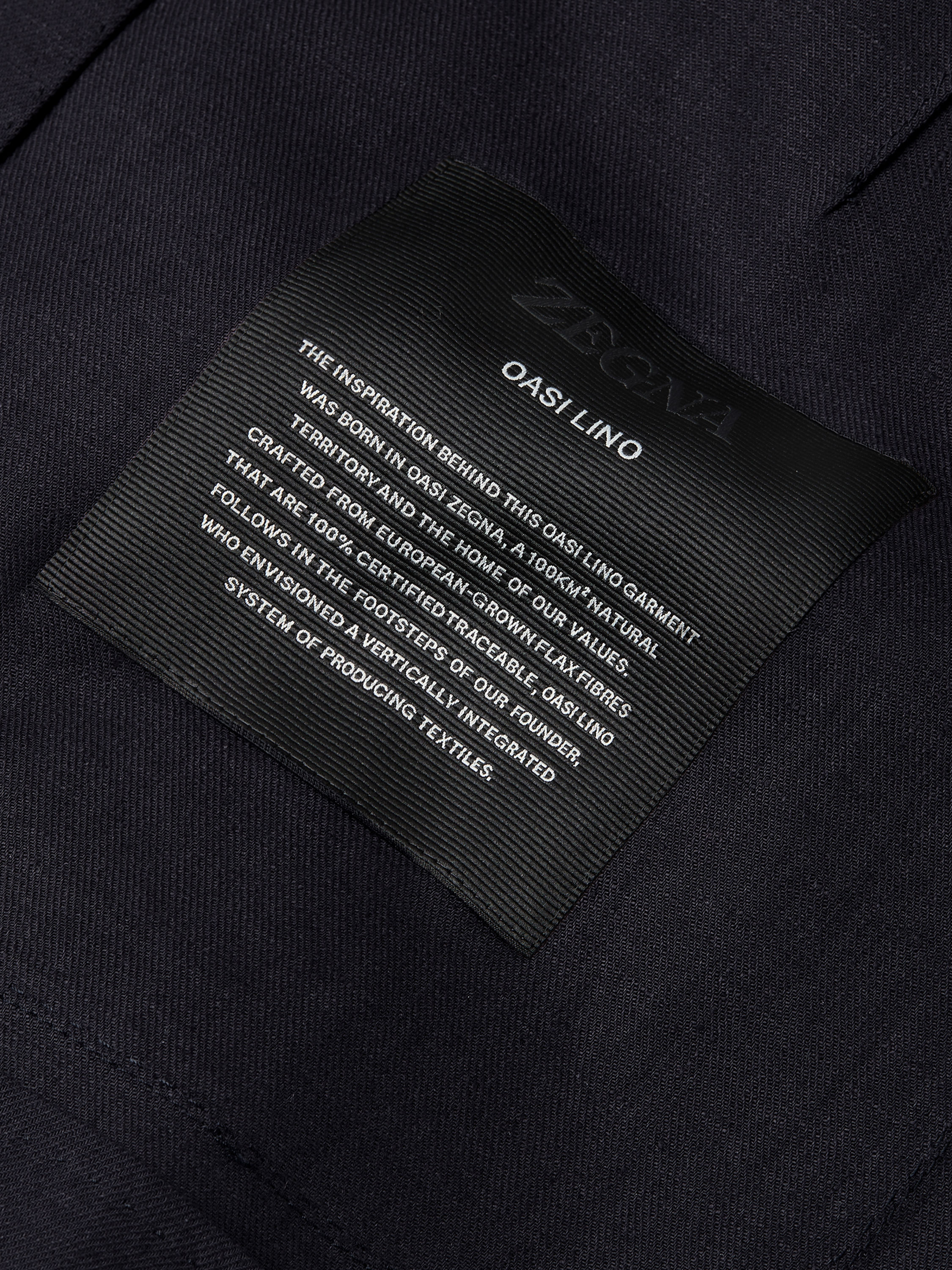 Navy Blue Oasi Lino Jacket Product detail photo #2