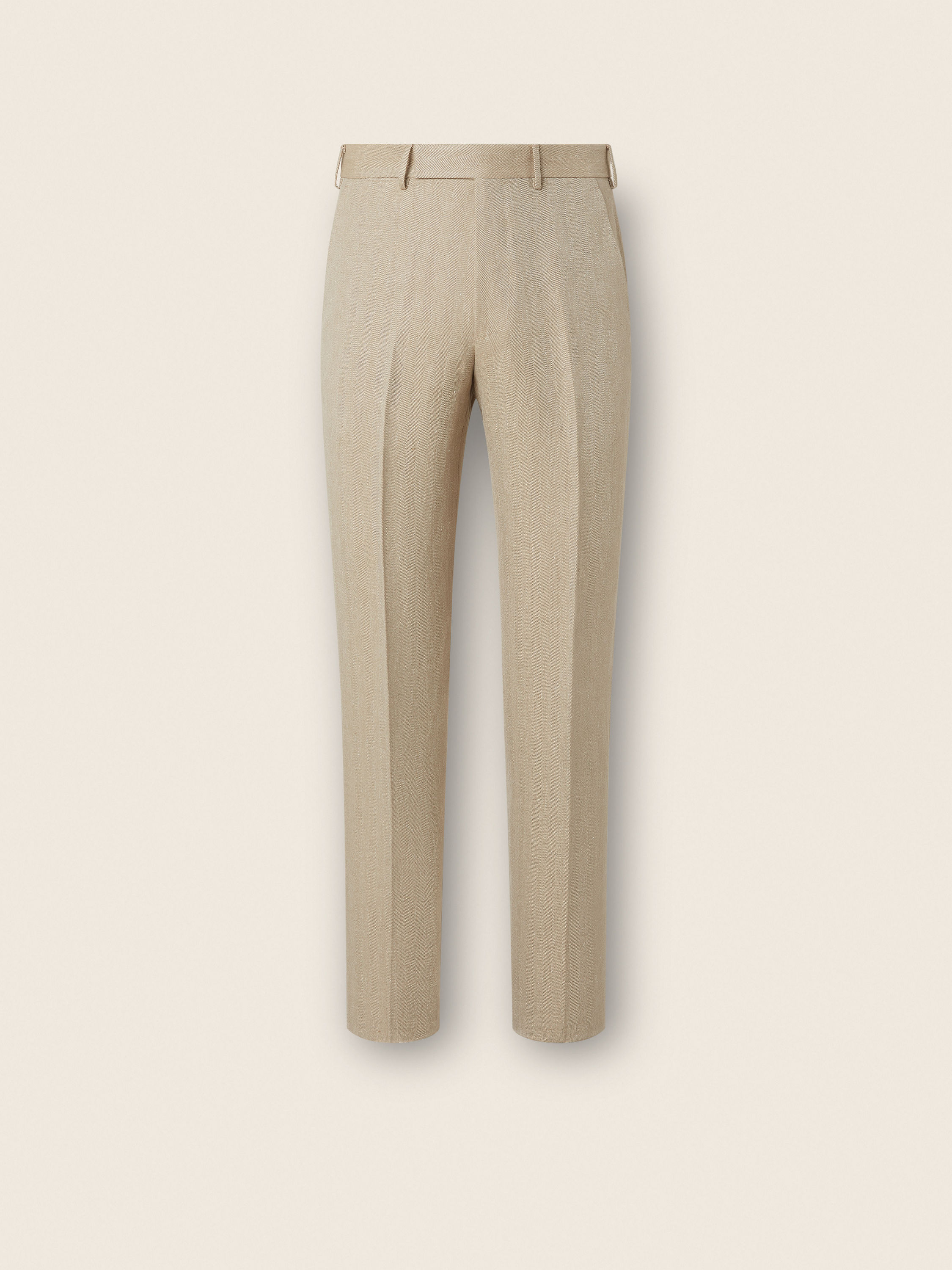 Light Taupe Oasi Lino Pants Product detail photo #1