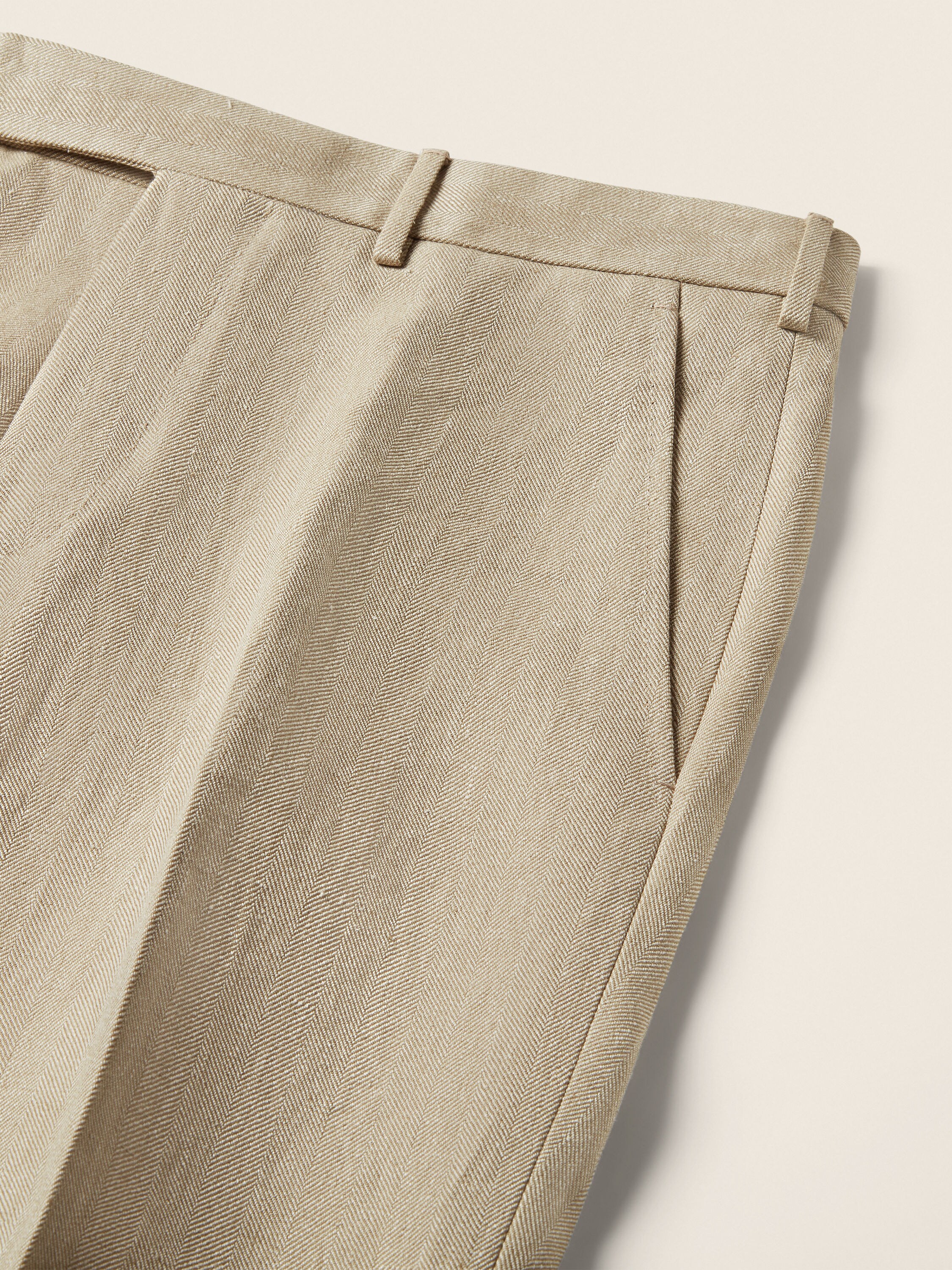 Light Taupe Oasi Lino Pants Product detail photo #2