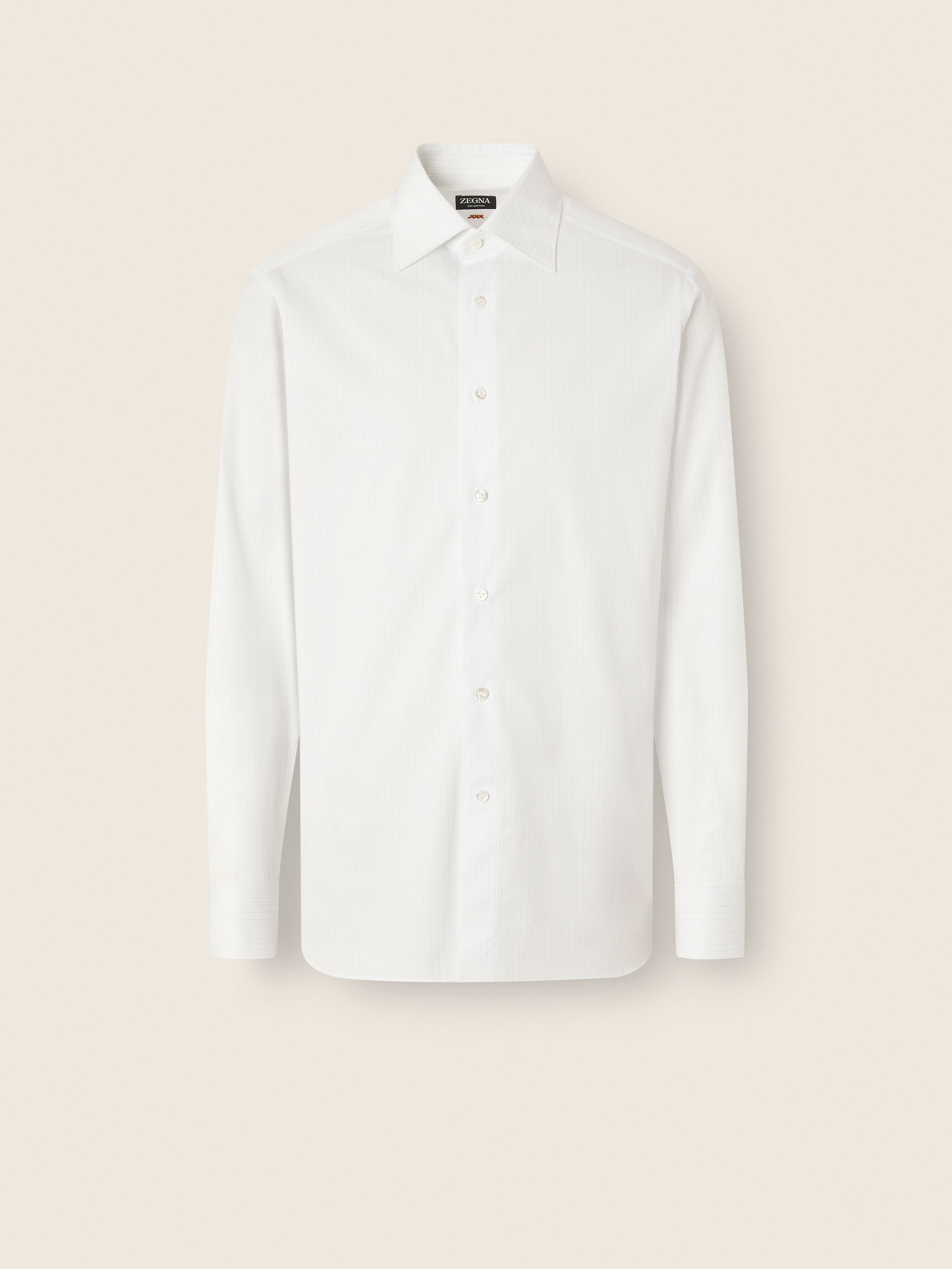 White and Light Blue Striped 300 Cotton Shirt Main product photo