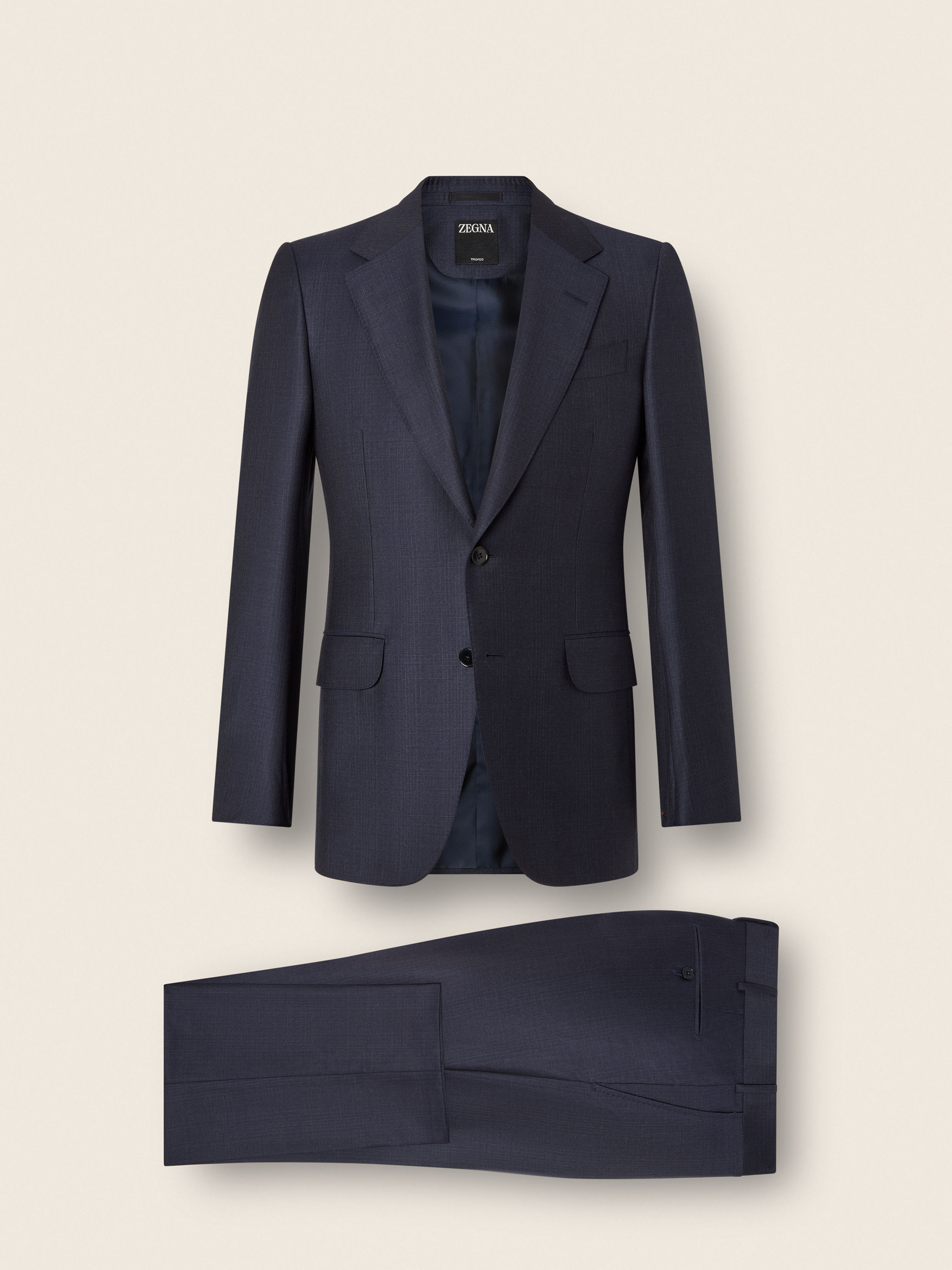 Navy Blue Trofeo Selection Wool Suit Product detail photo #1
