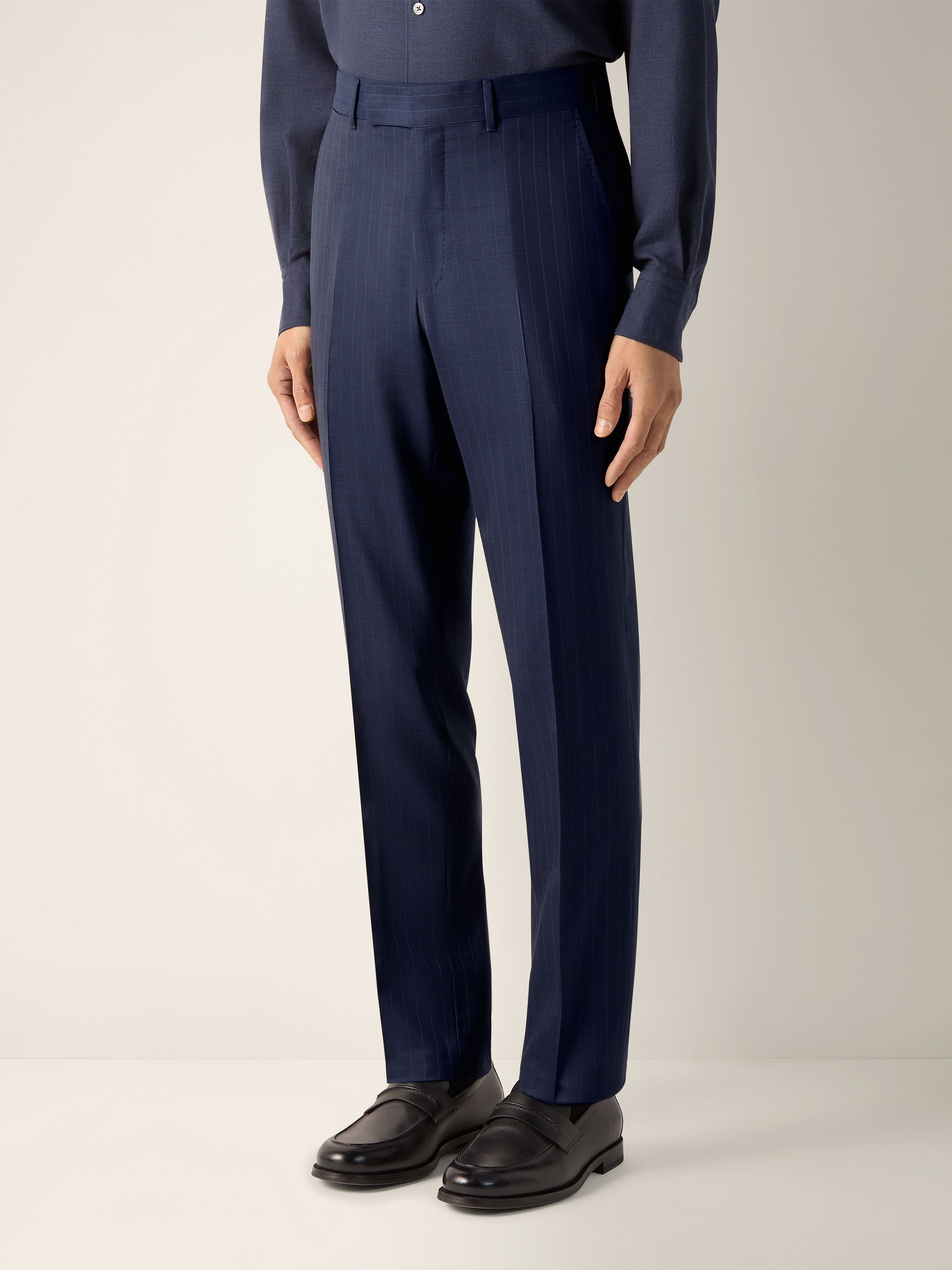 Navy Blue Trofeo 120mila Wool Suit Product detail photo #3