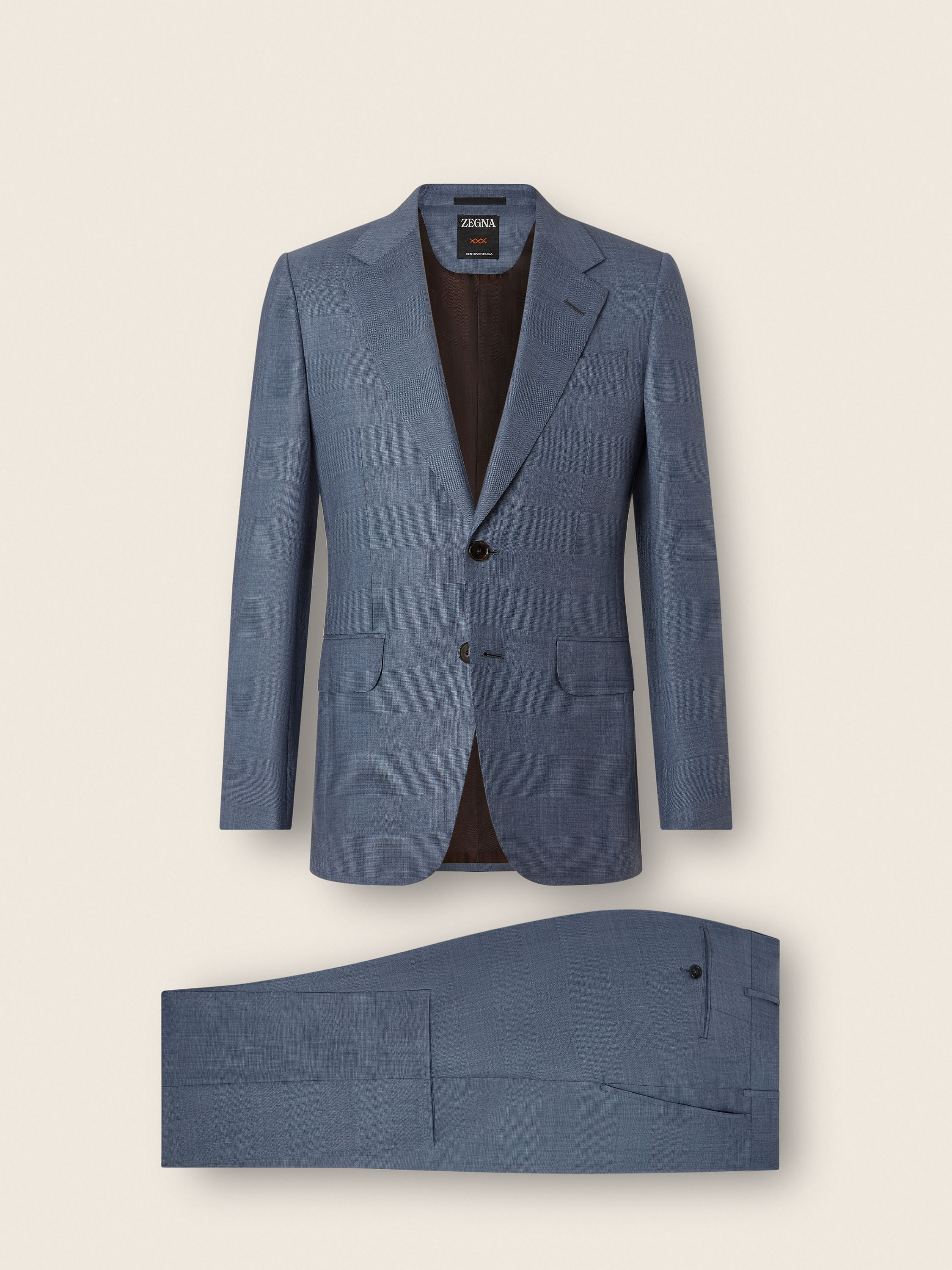Light Blue Trofeo 120mila Wool Suit Product detail photo #1