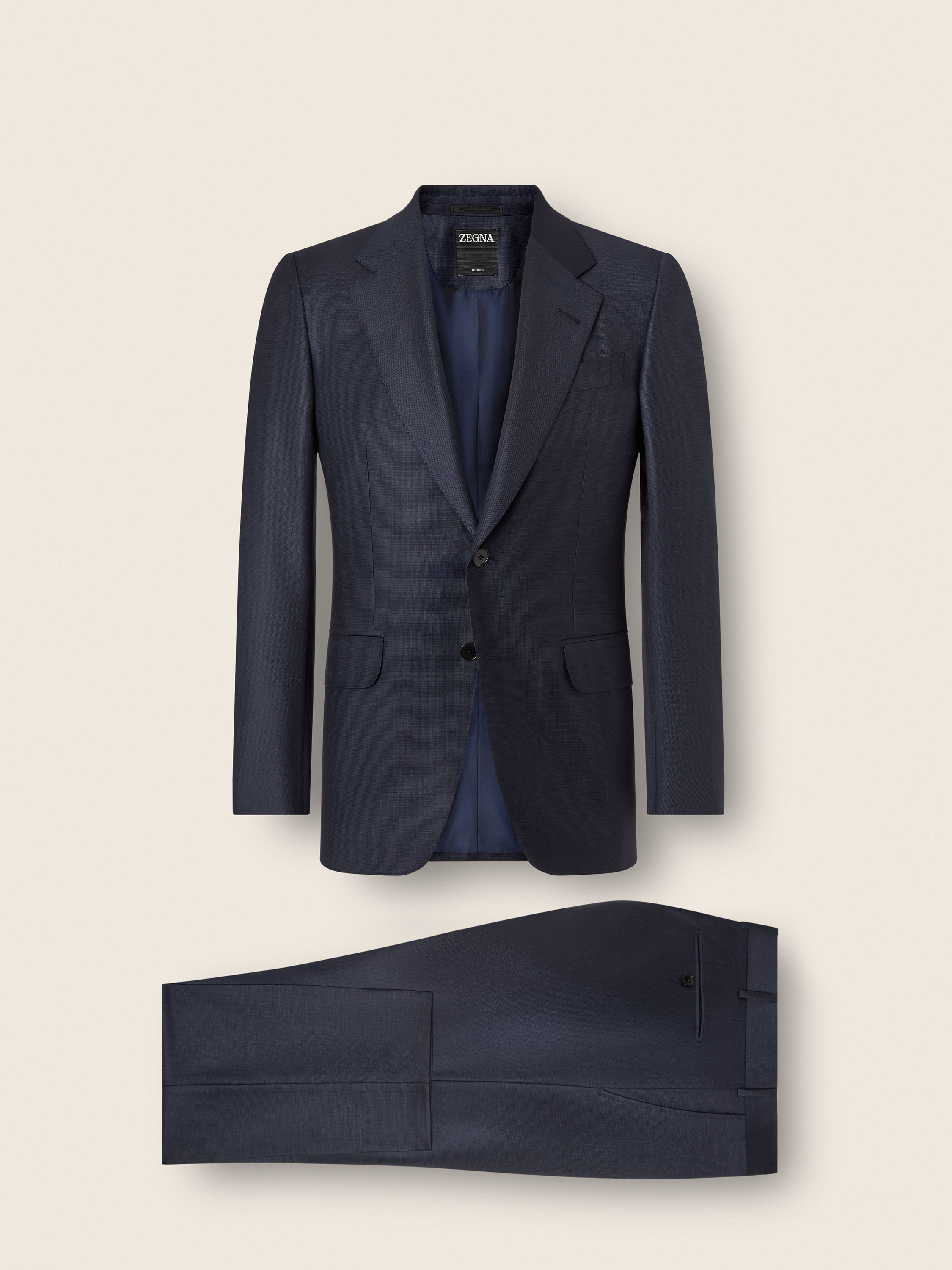 Dark Blue Trofeo Selection Wool Suit Product detail photo #1