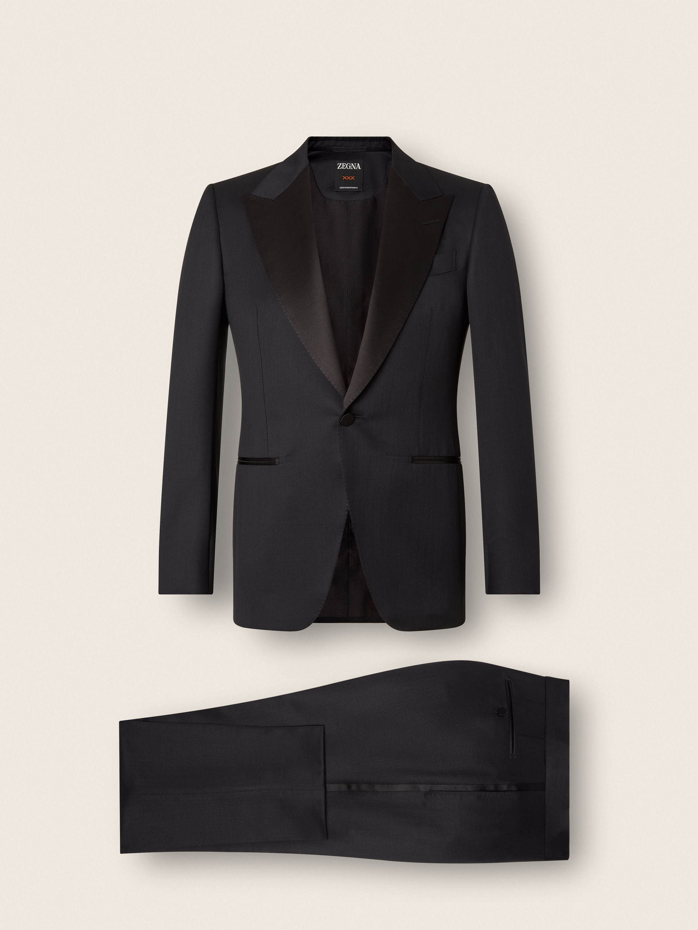 Black Trofeo 120mila Wool and Mohair Evening Suit Product detail photo #1