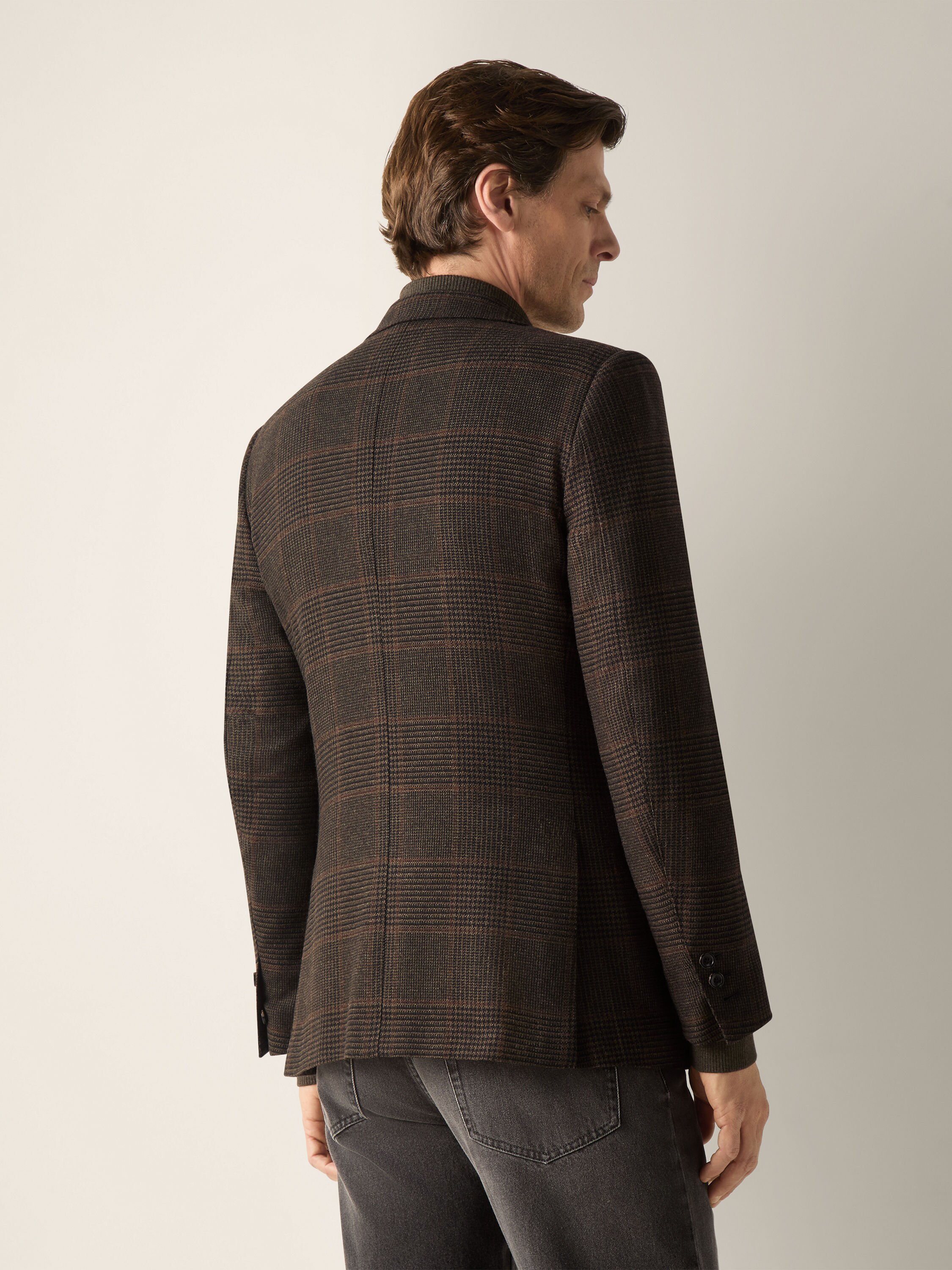 Dark Olive Green and Black Oasi Cashmere Jacket Product detail photo #5