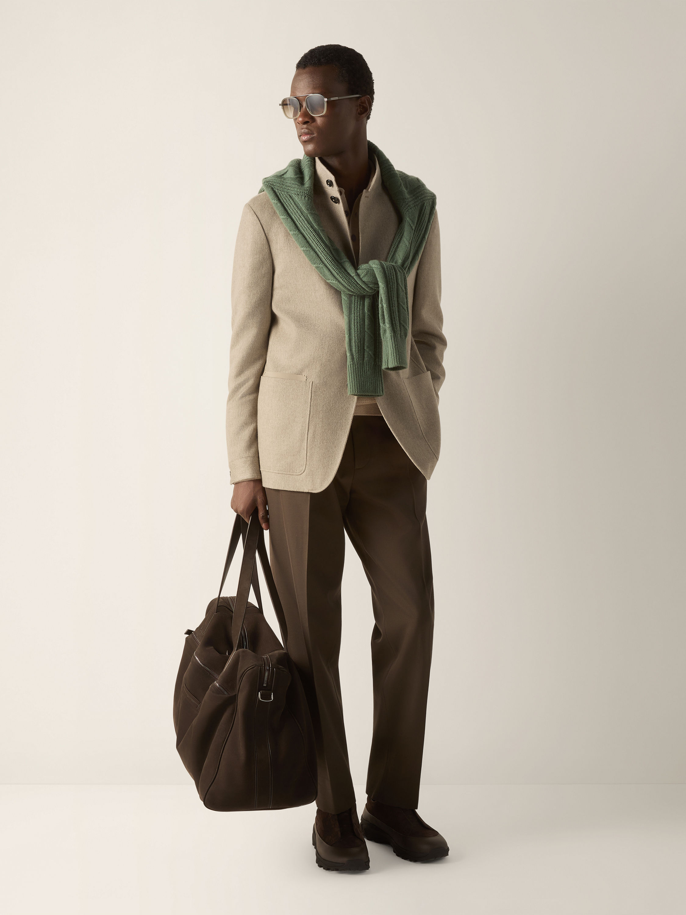 Light Taupe Multimélange Oasi Cashmere Il Conte Jacket Product detail photo #1