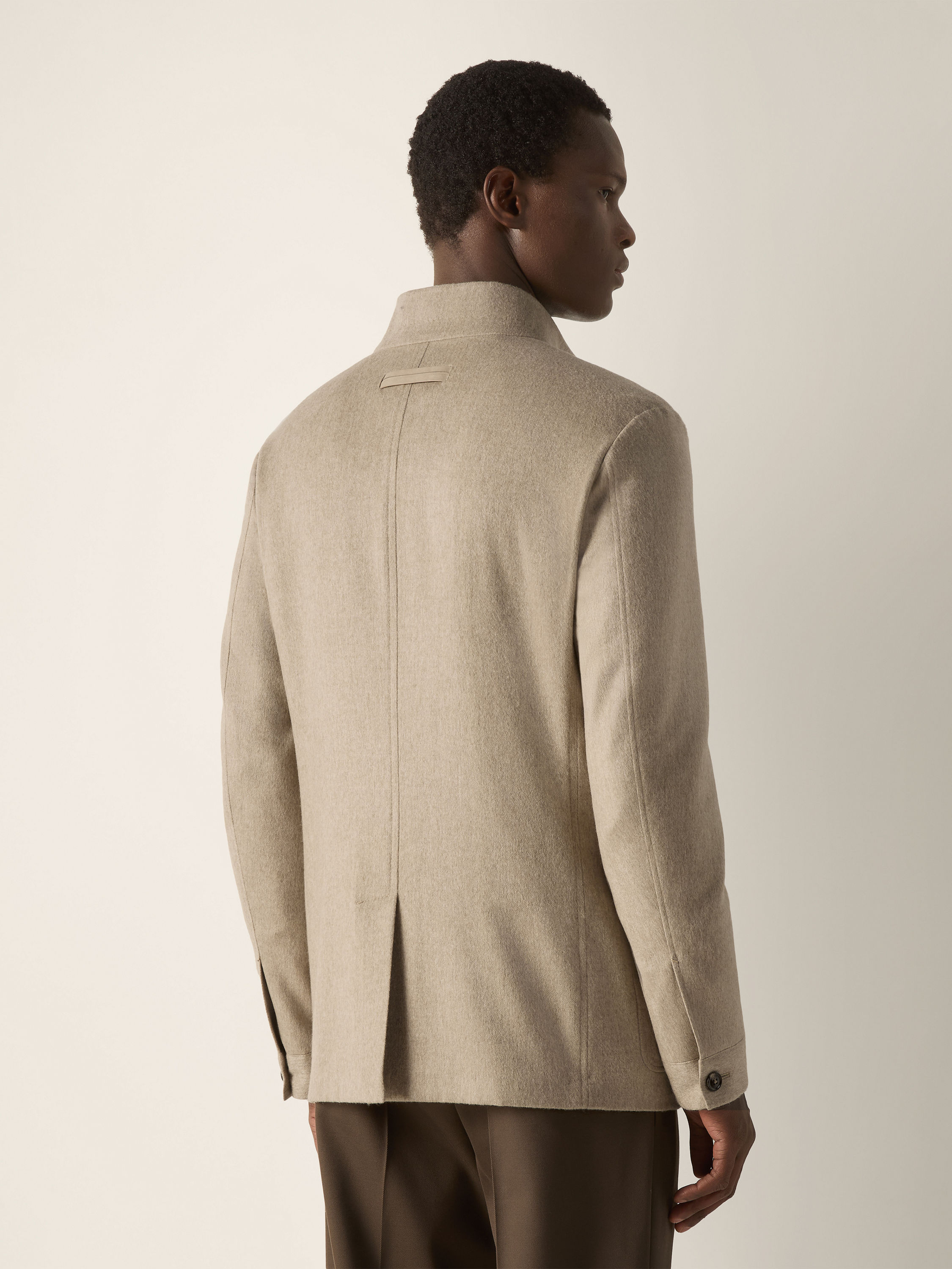 Light Taupe Multimélange Oasi Cashmere Il Conte Jacket Product detail photo #5