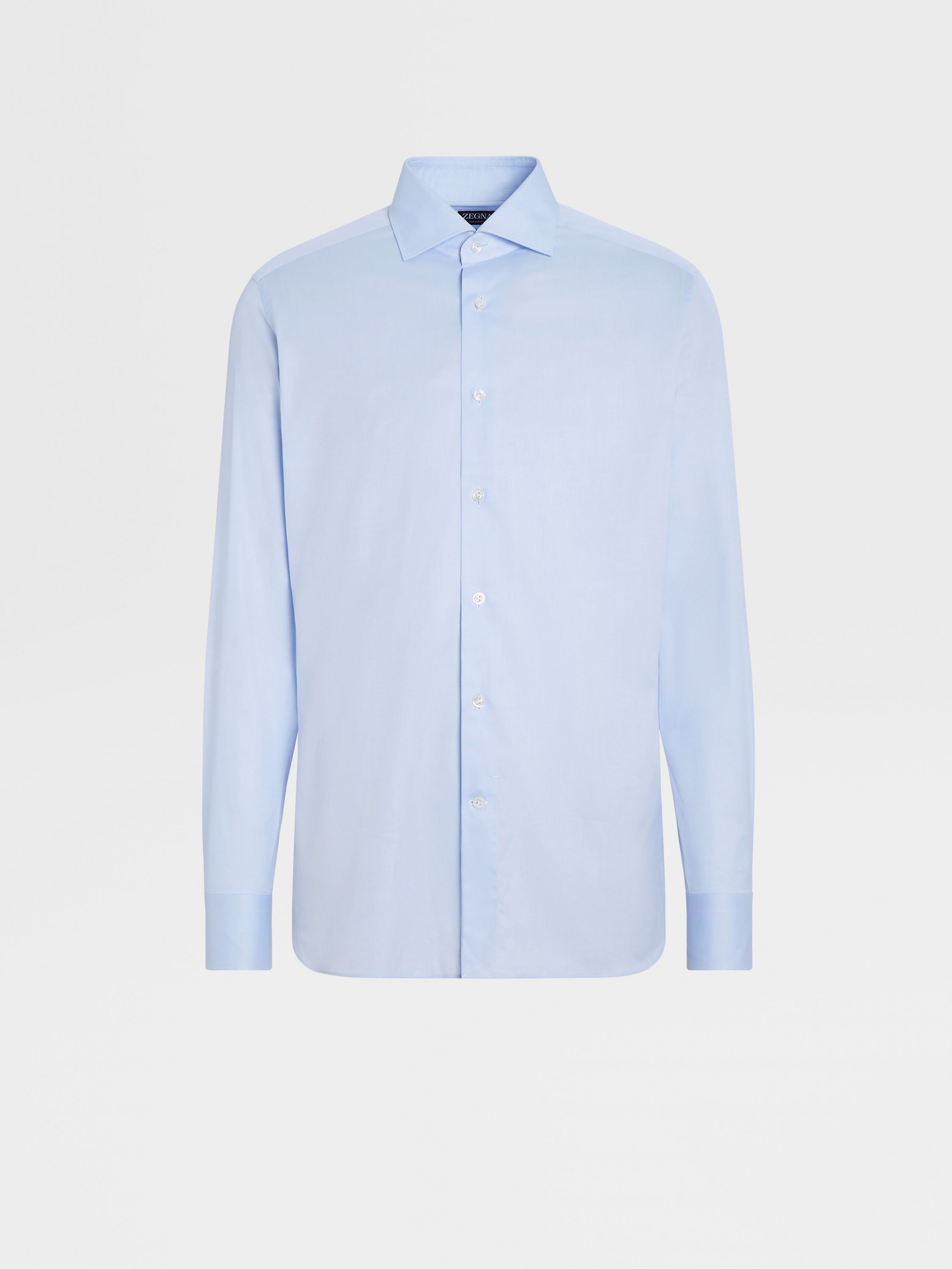 Light Blue 300 Cotton Long-sleeve Tailoring Shirt