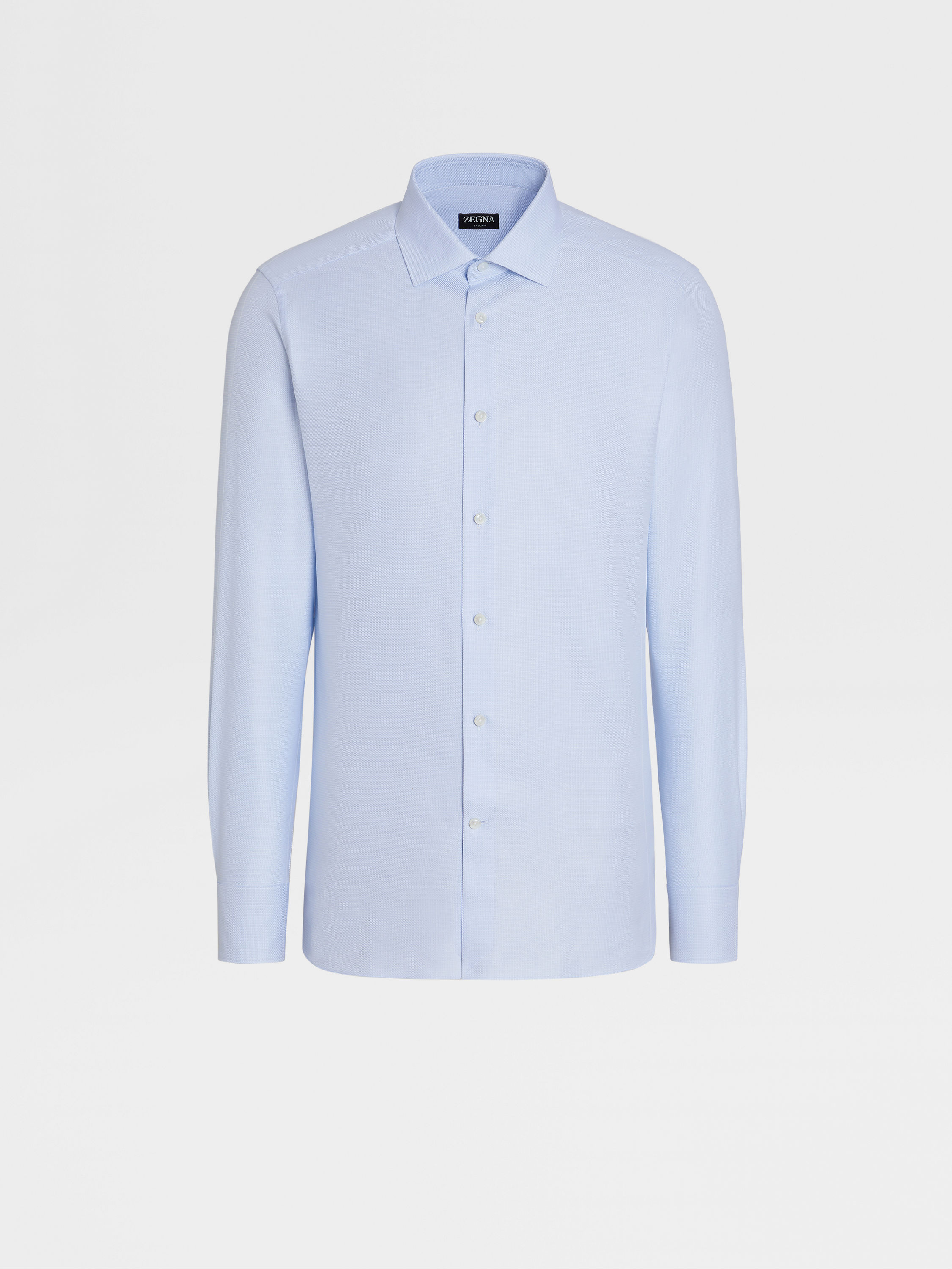 Light Blue Trecapi Cotton Twill Shirt
