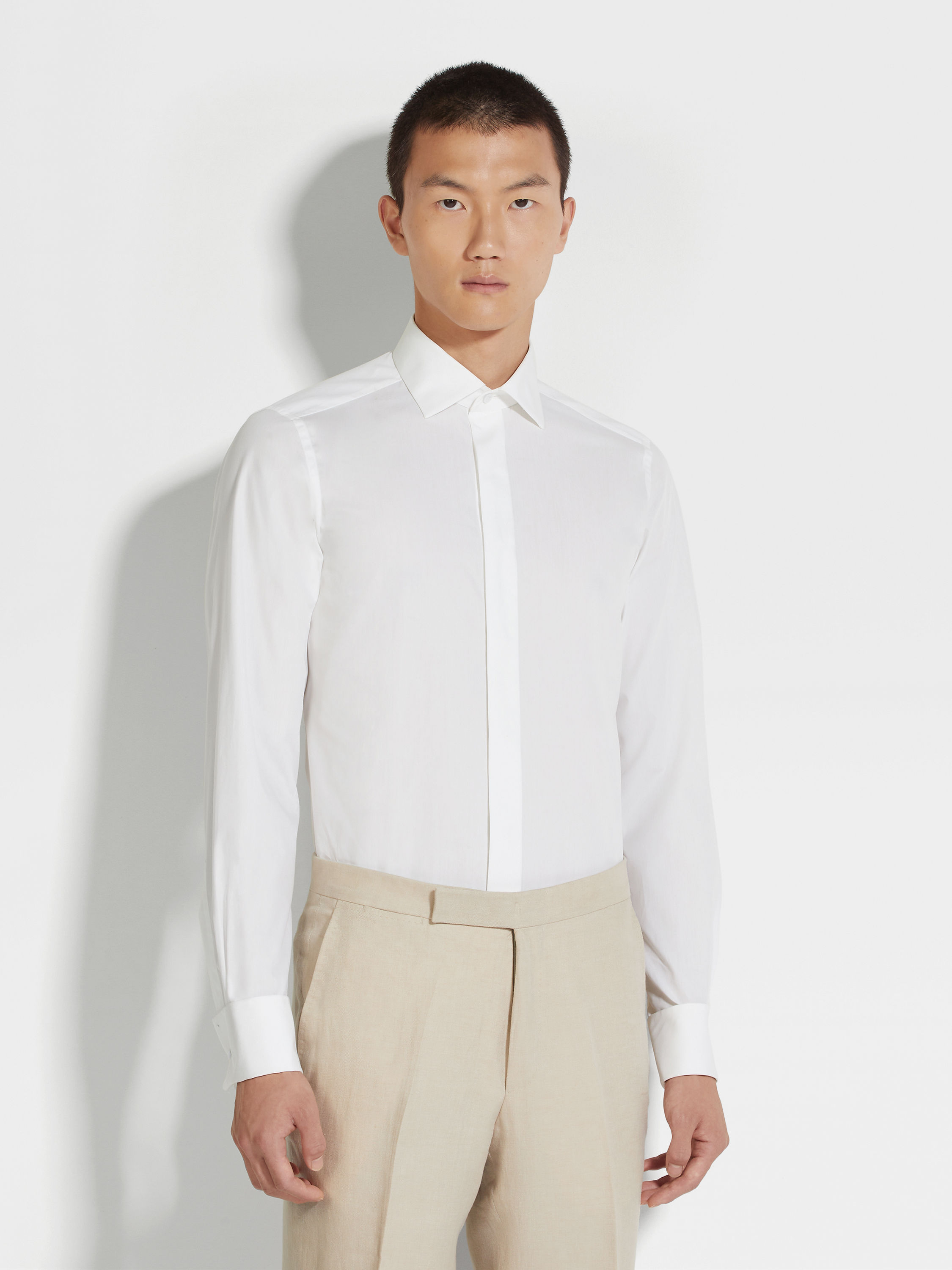 White Trofeo™ Silk Evening Shirt Product detail photo #3