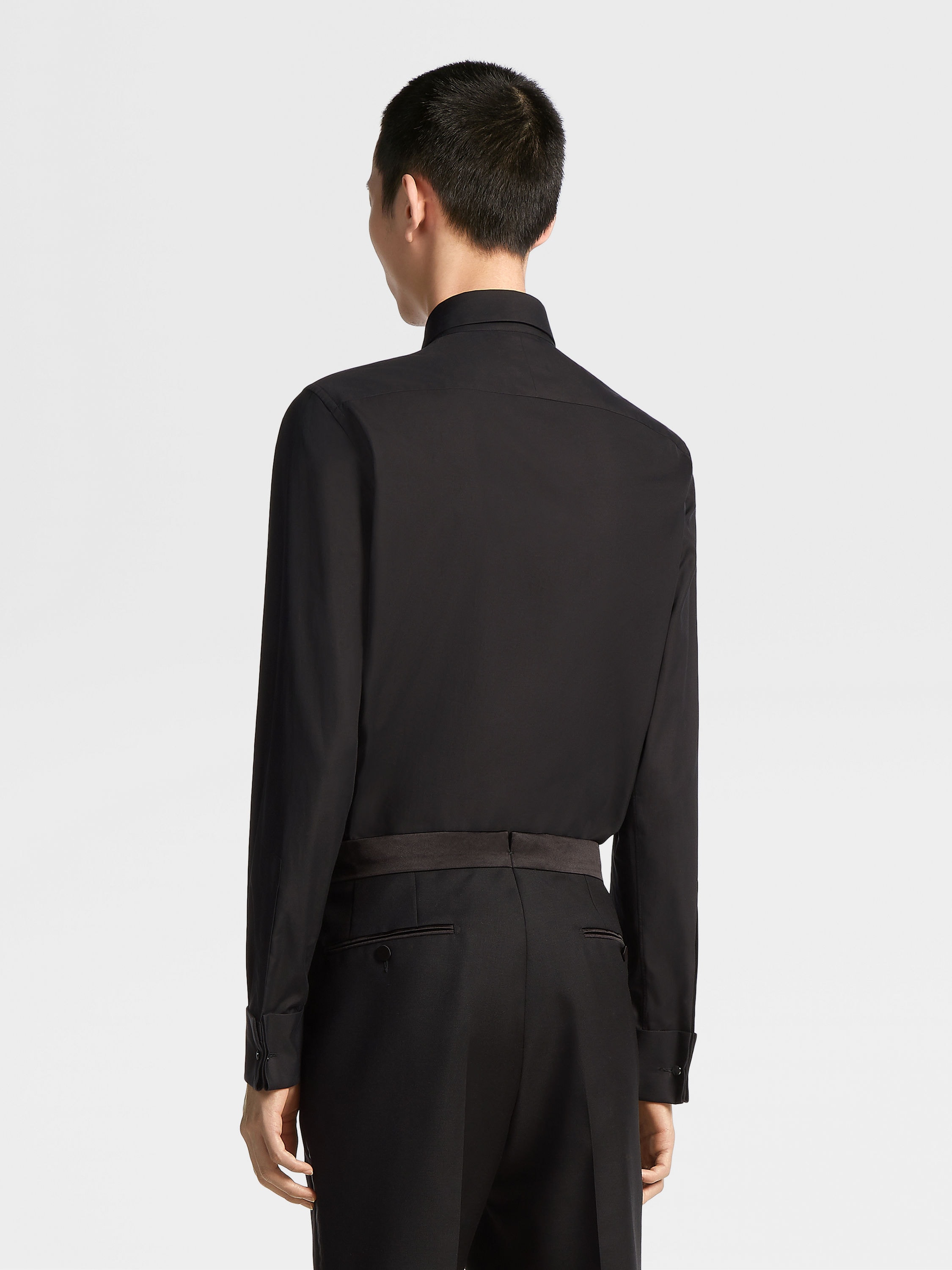 黑色 Trofeo™ 桑蚕丝晚装衬衫 產品細節圖 #3