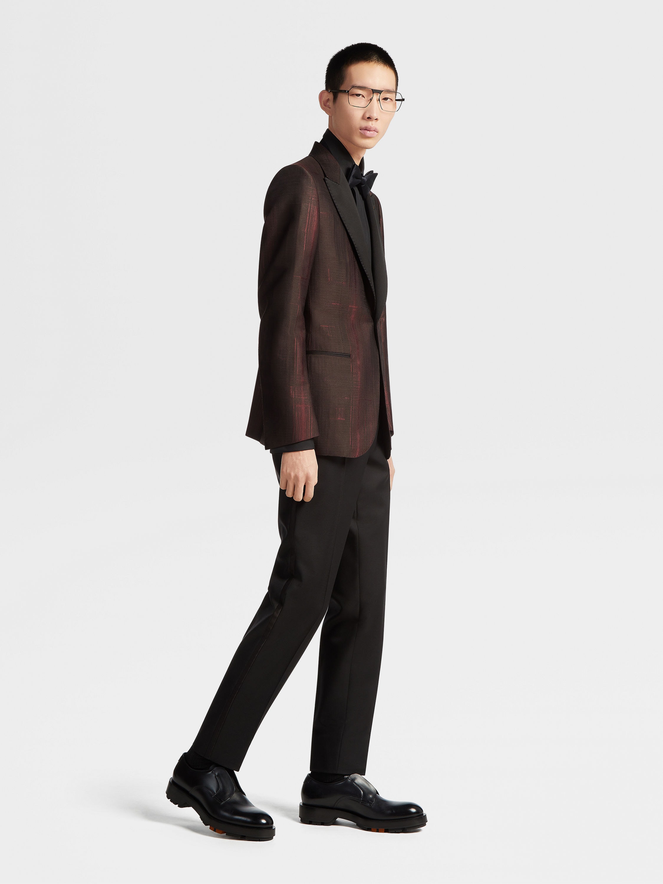 黑色 Trofeo™ 桑蚕丝晚装衬衫 產品細節圖 #4