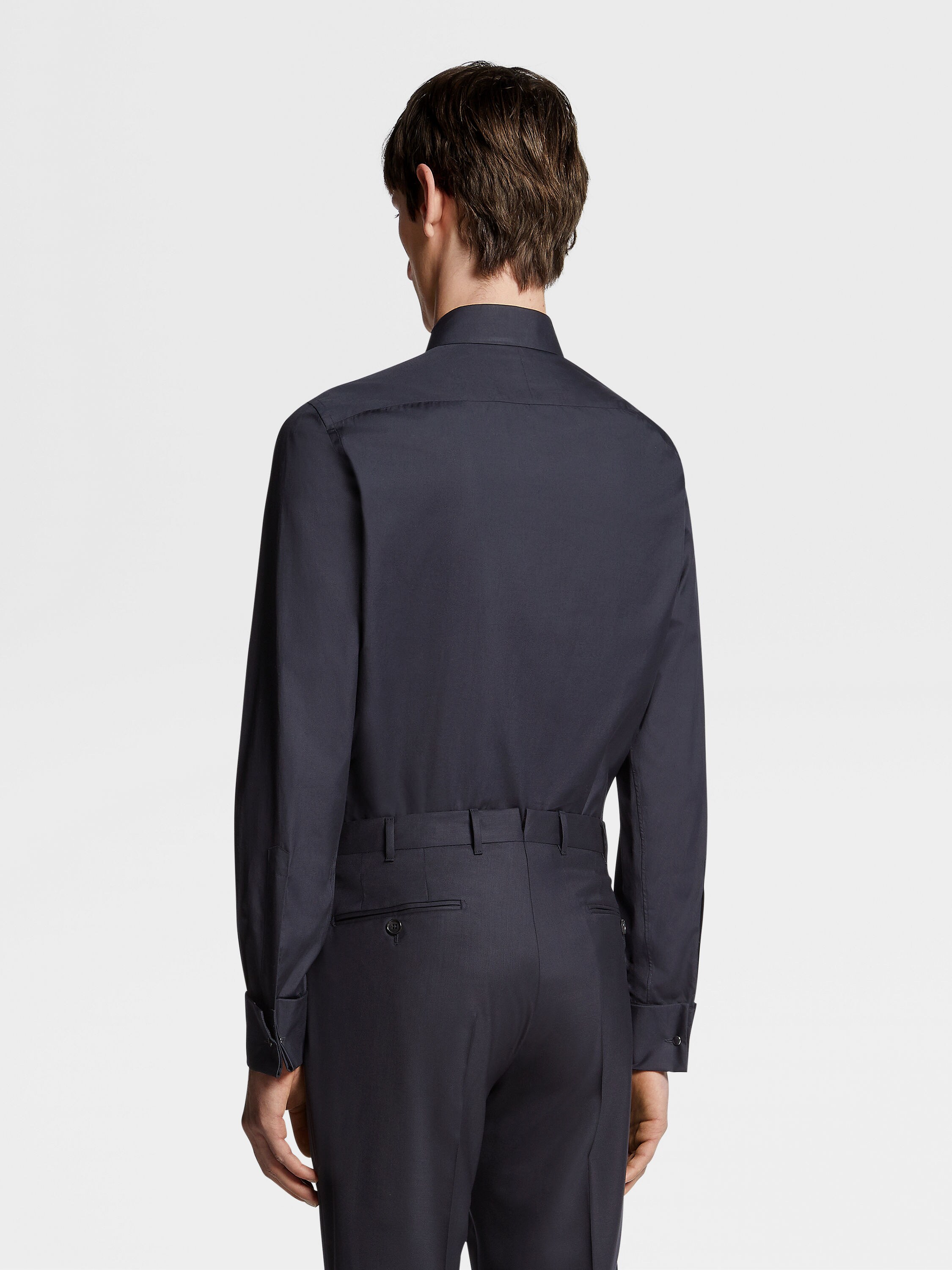 Navy Blue Trofeo™ Silk Evening Shirt Product detail photo #3