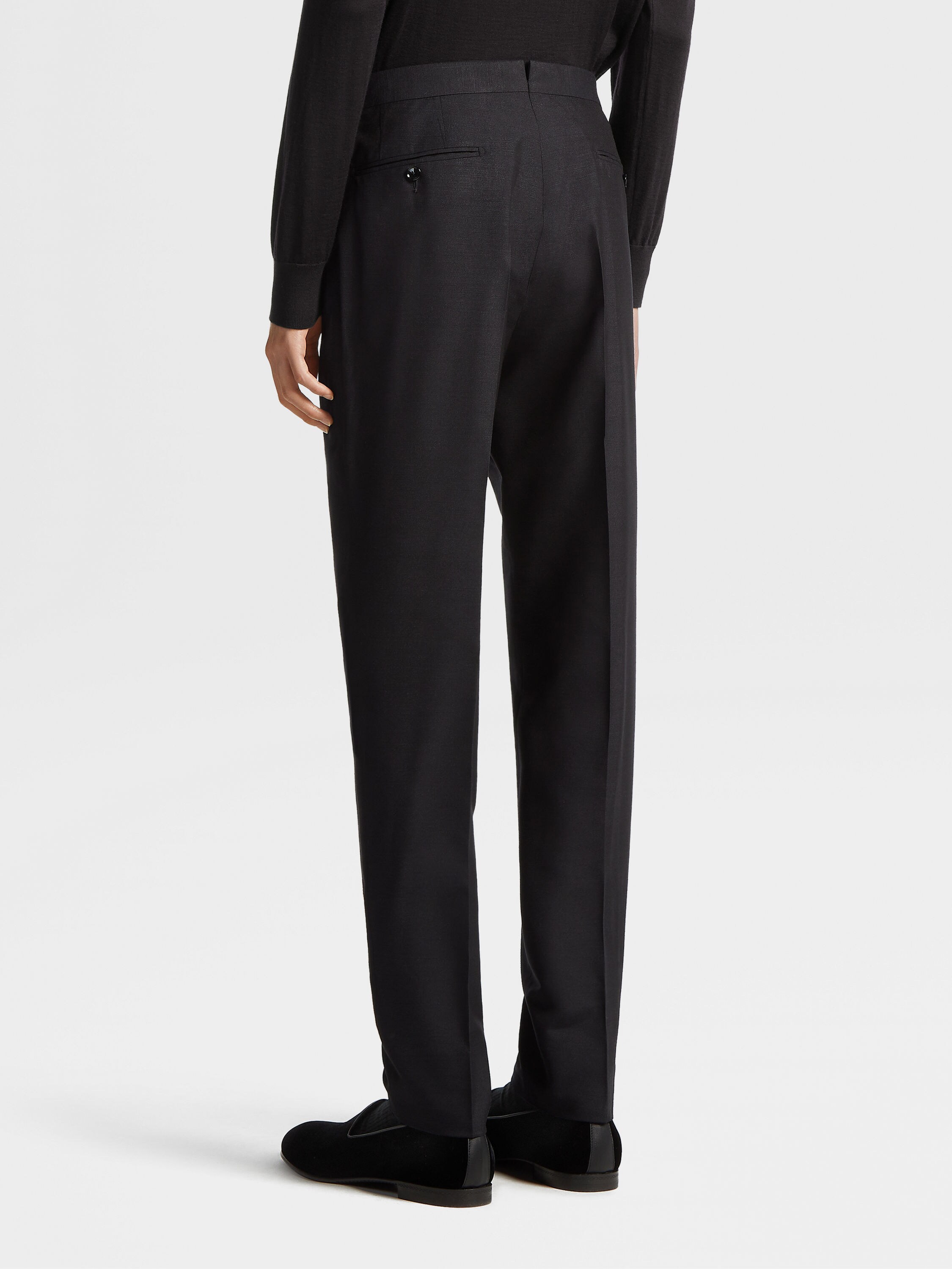 黑色桑蚕丝晚装长裤 产品细节图 #2