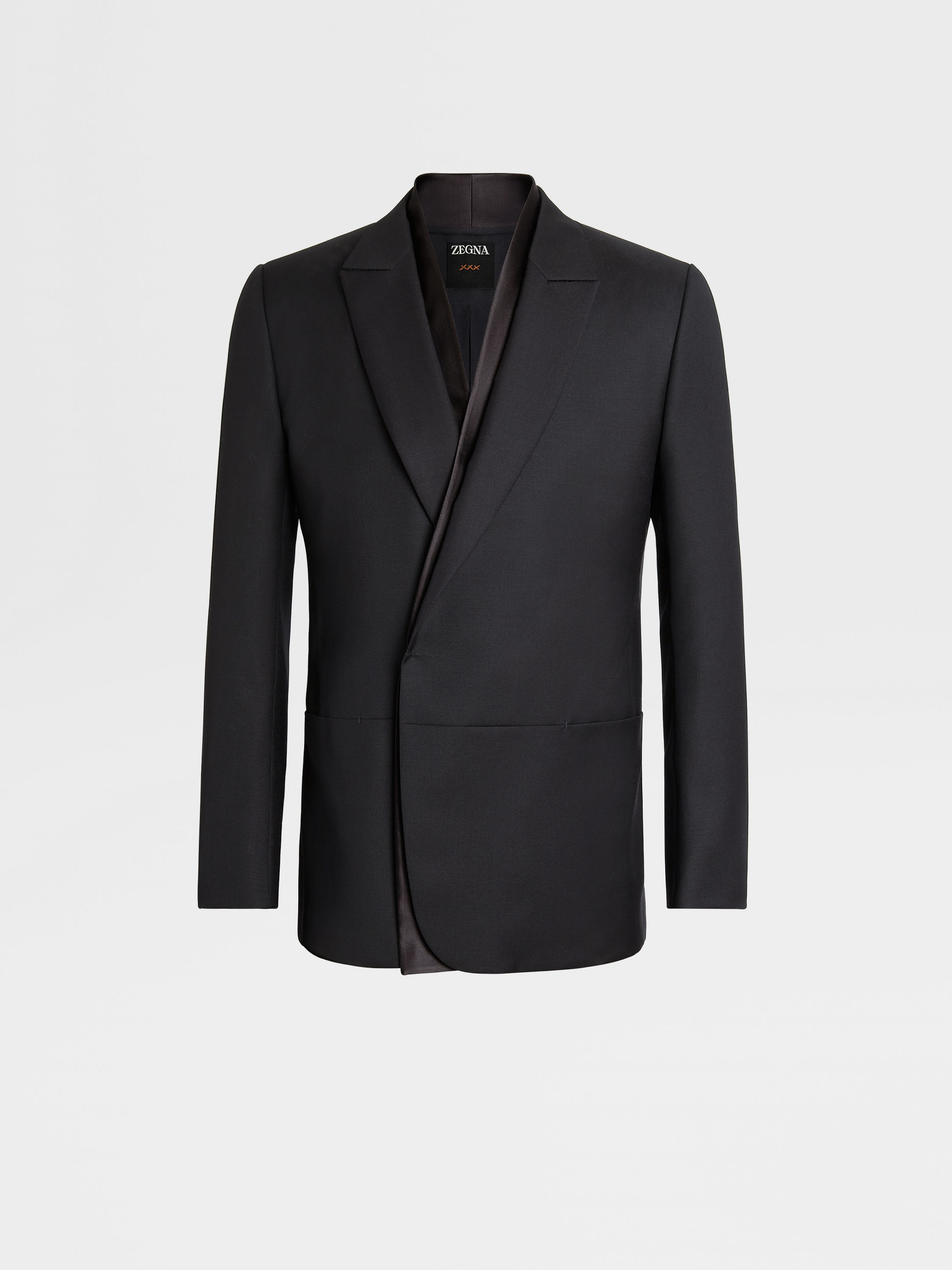 Black Wool and Mohair Evening Jacket