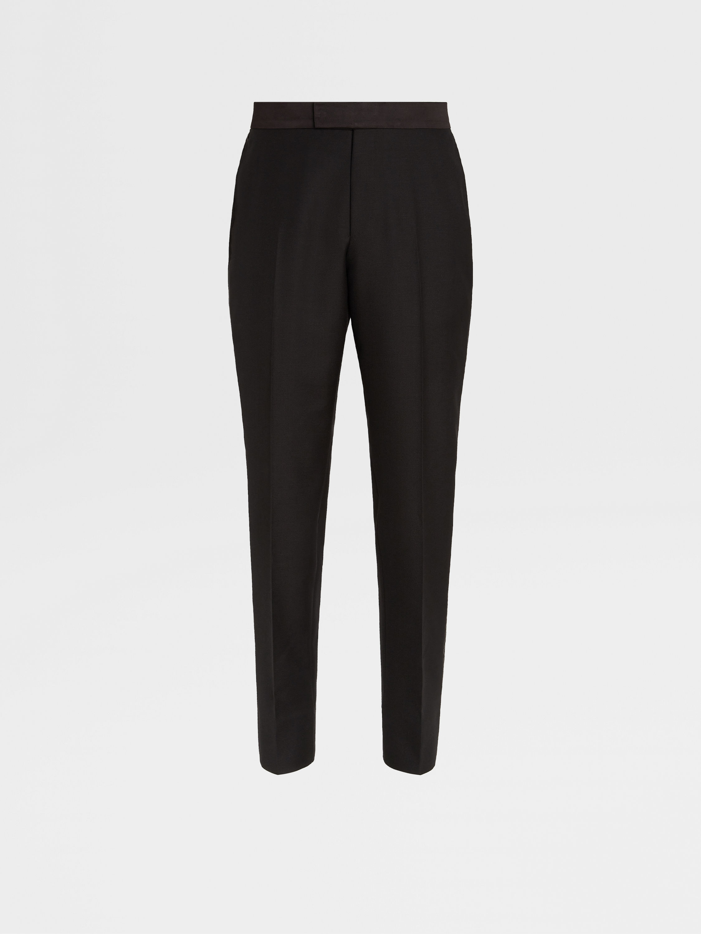 Black Wool and Mohair Evening Pants