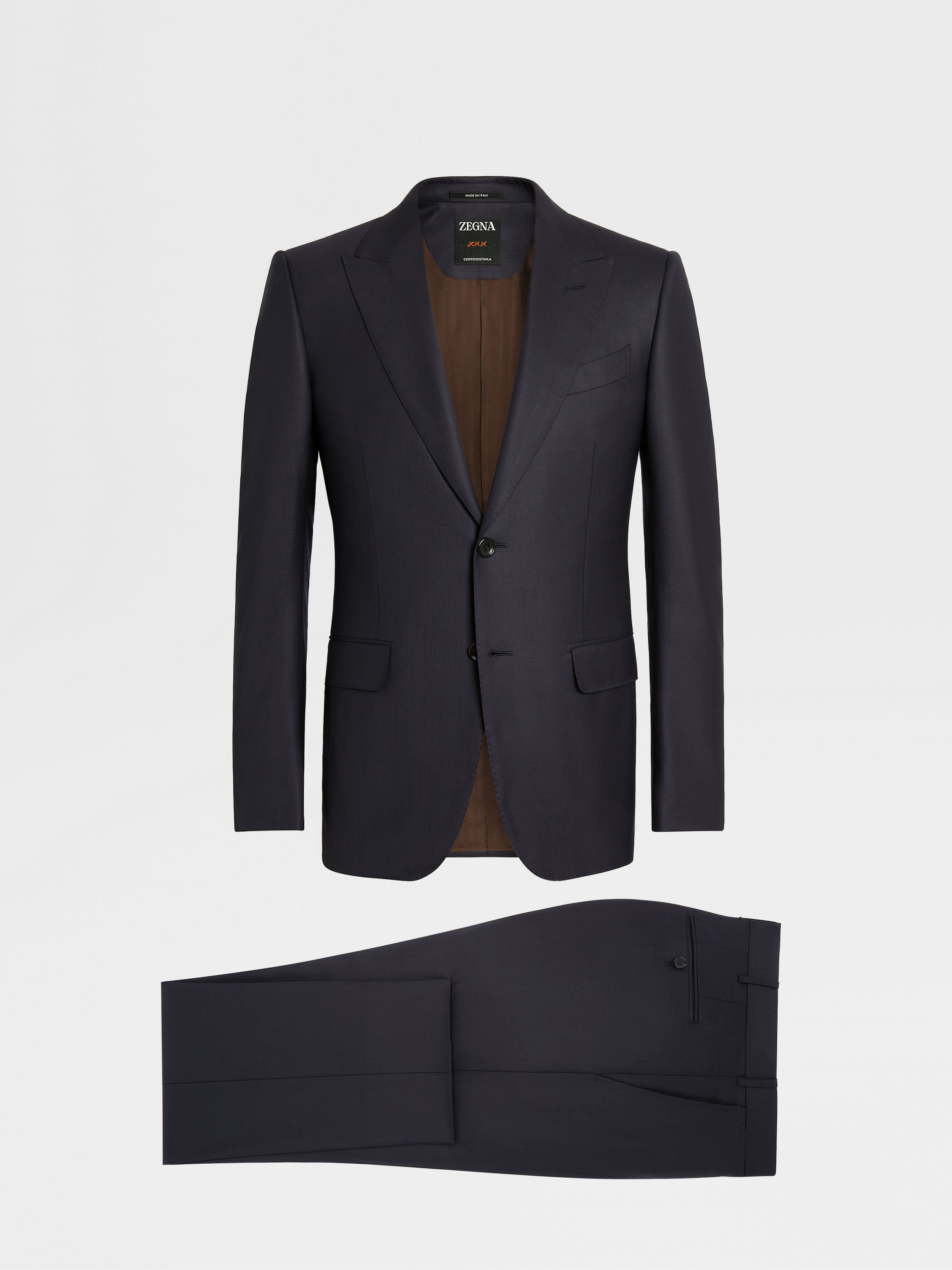 Navy Blue Centoventimila Wool Suit Product detail photo #1