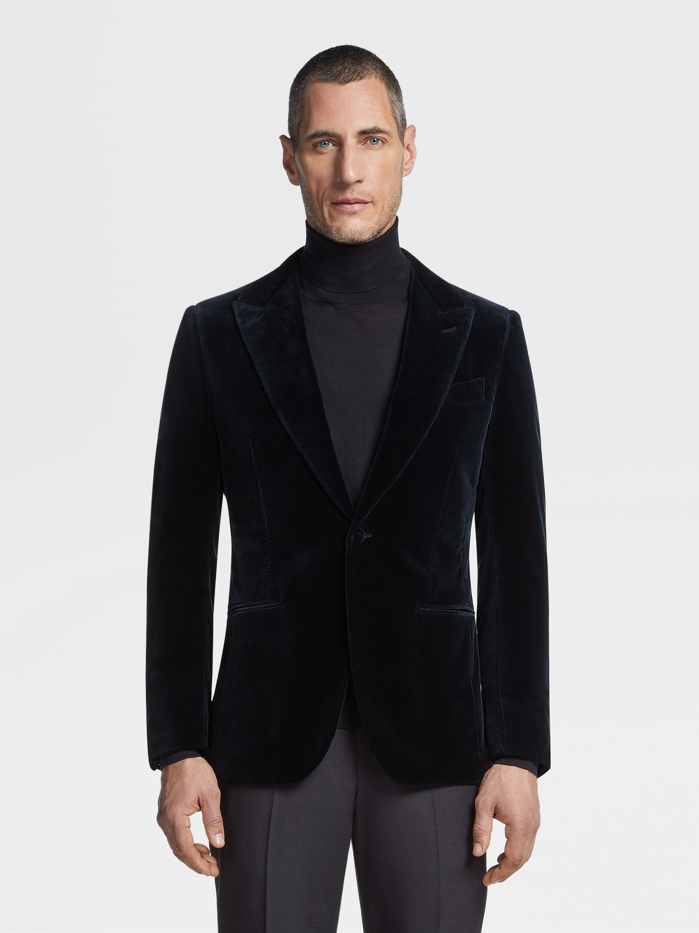 深蓝绿色棉质晚装夹克 產品細節圖 #3