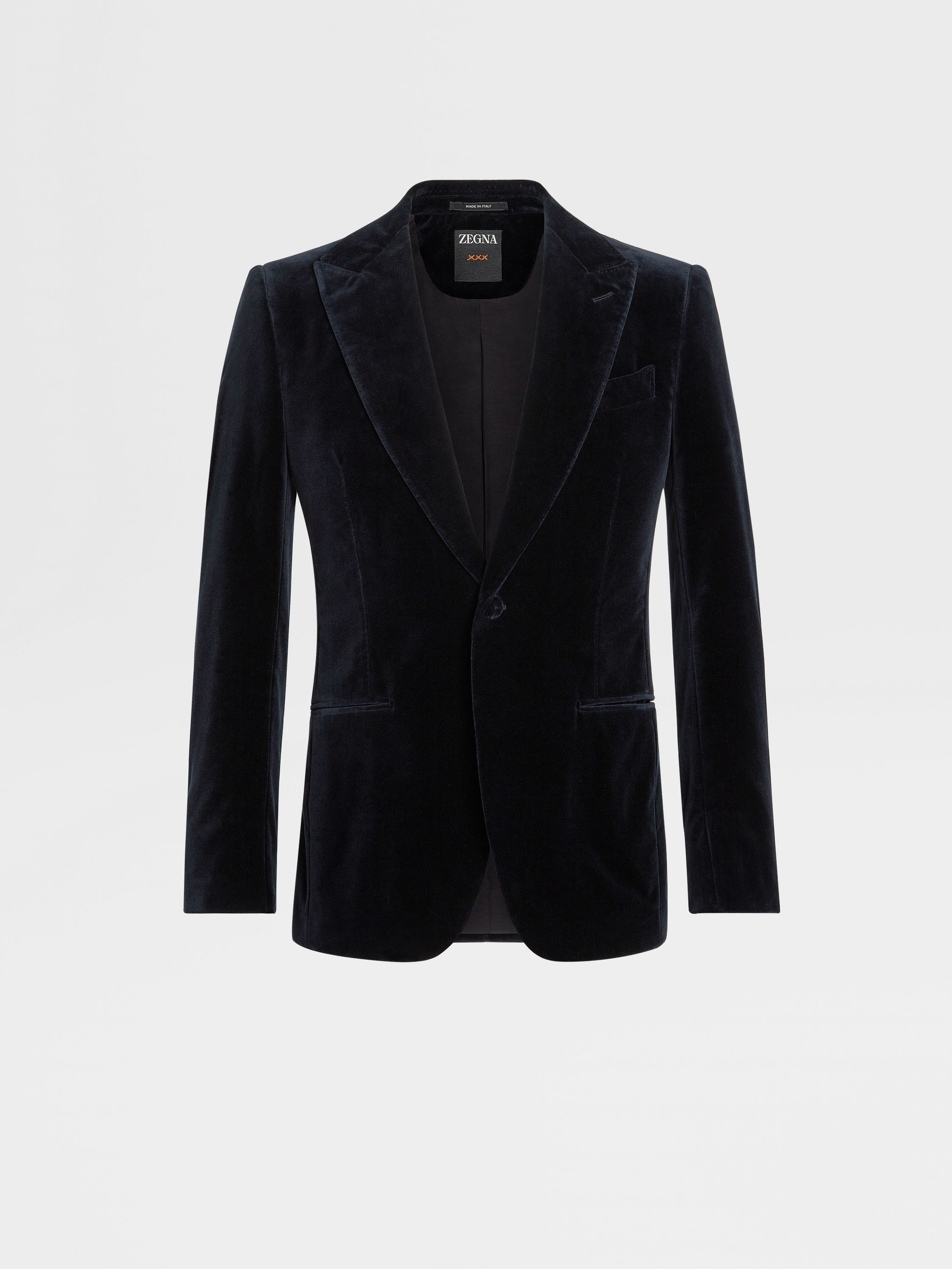 Dark Teal Blue Cotton Evening Jacket