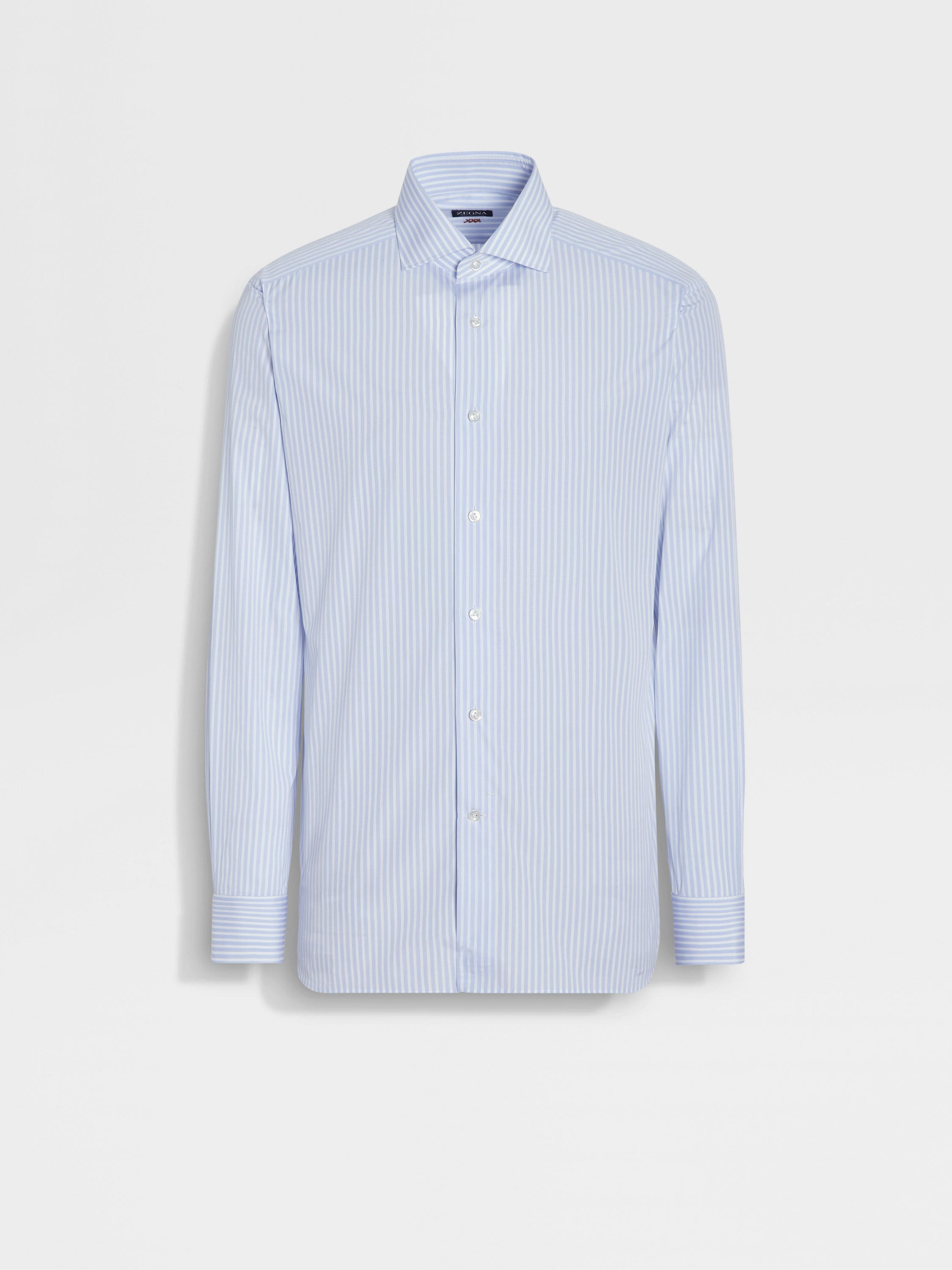 Light Blue And White Striped Centoventimila Cotton Shirt