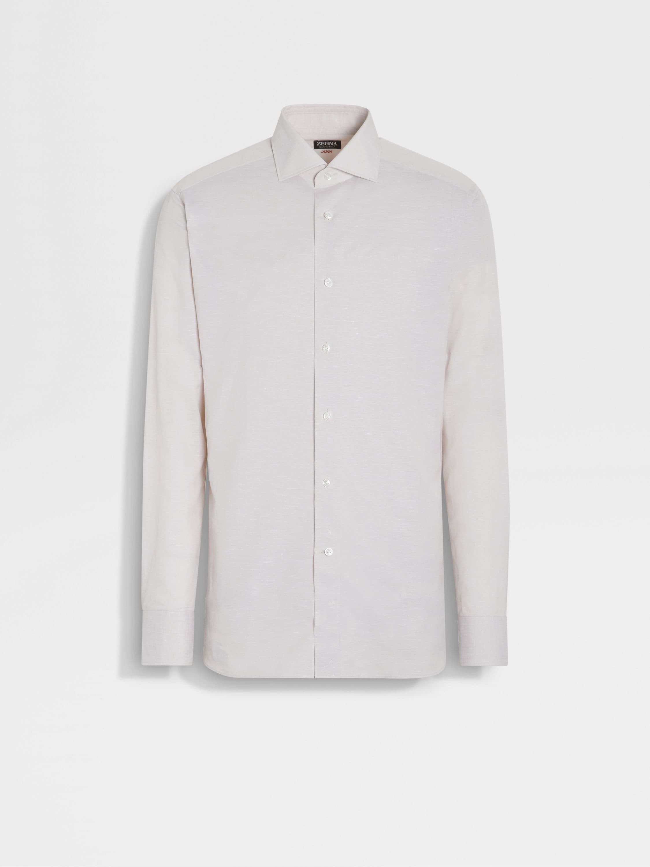 Light Beige Centoventimila Cotton and Linen Shirt