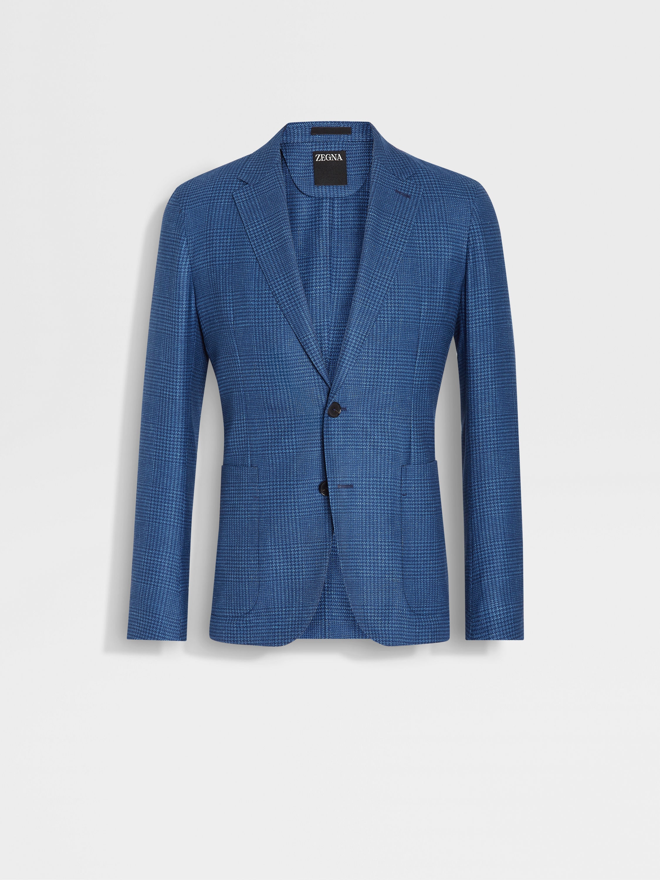 Utility Blue Cashmere Silk and Linen Shirt Jacket