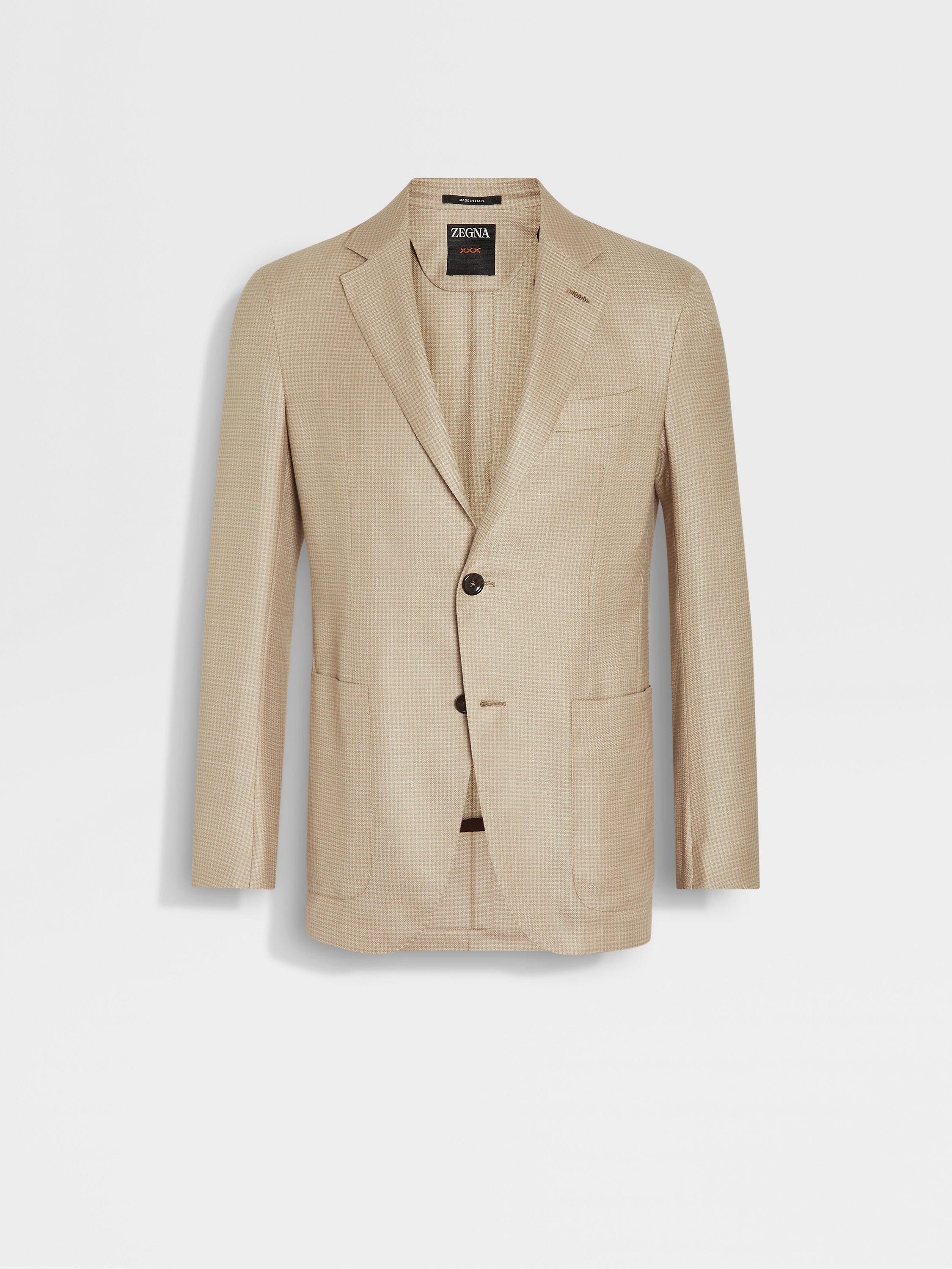 Dark Beige Cashmere Silk and Linen Cardigan Jacket