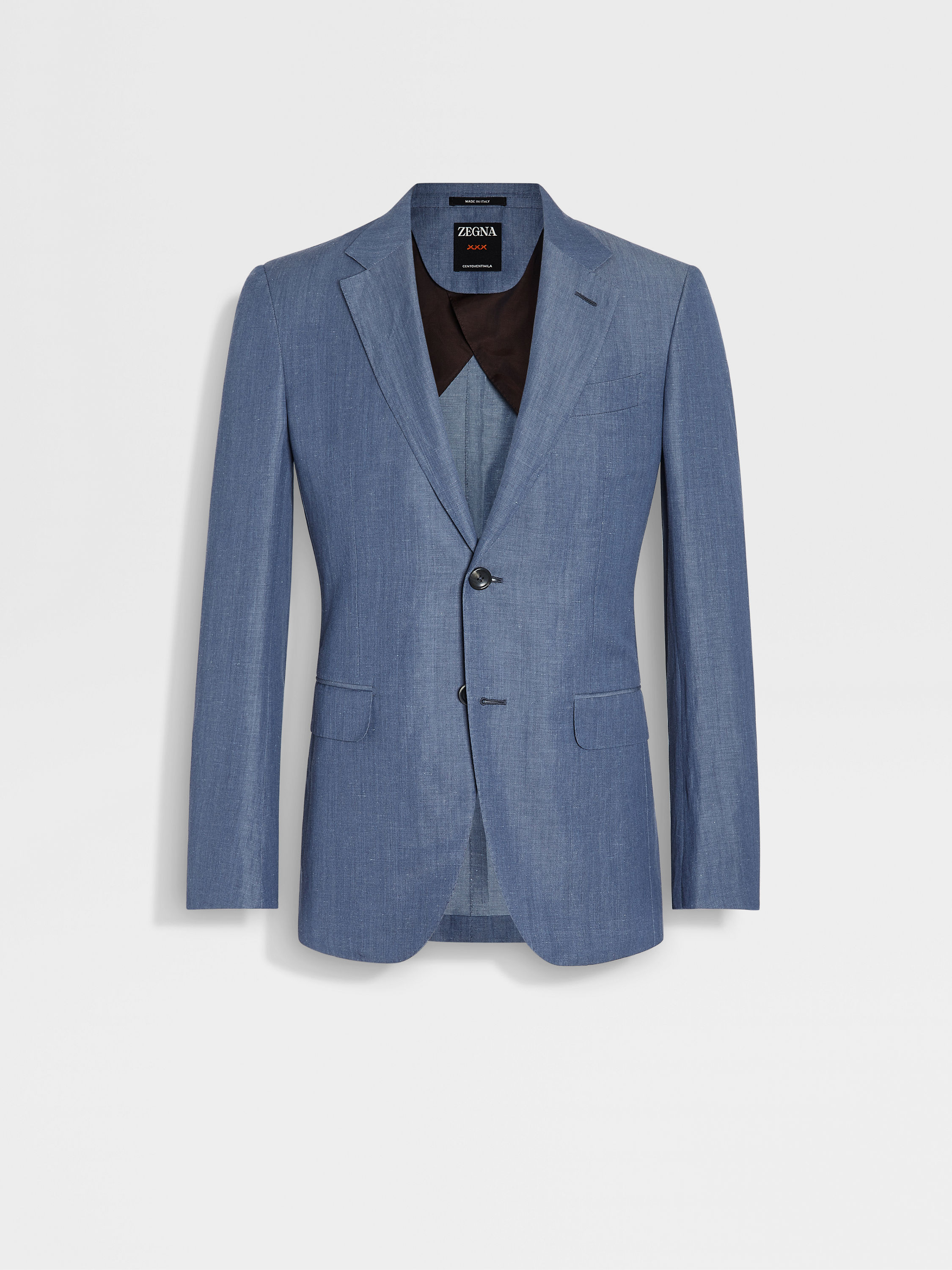 Avio Blue Centoventimila Wool and Linen Jacket