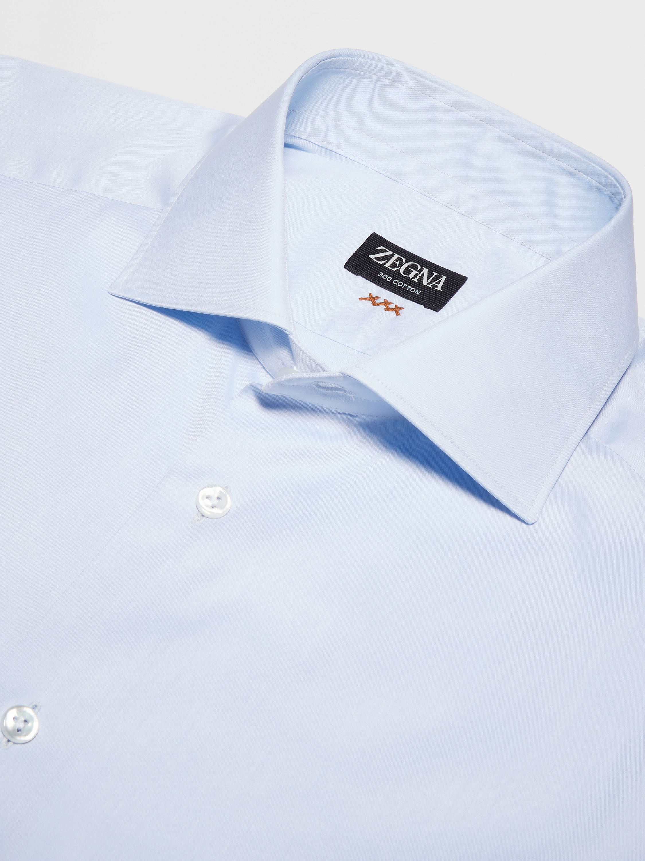Light Blue 300 Cotton Shirt Product detail photo #2