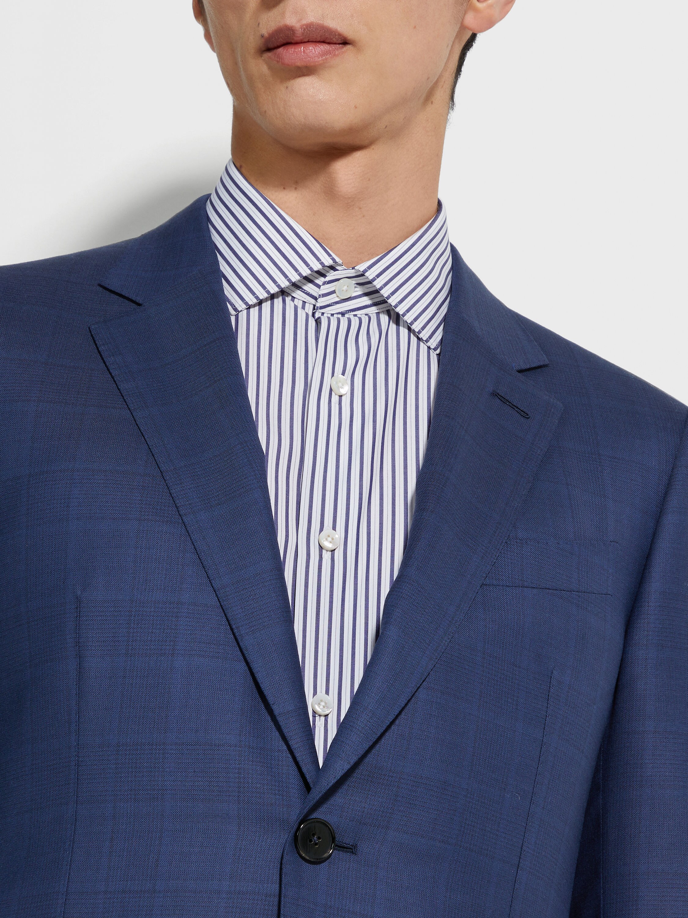 工装蓝色 Centoventimila 羊毛西装 產品細節圖 #2