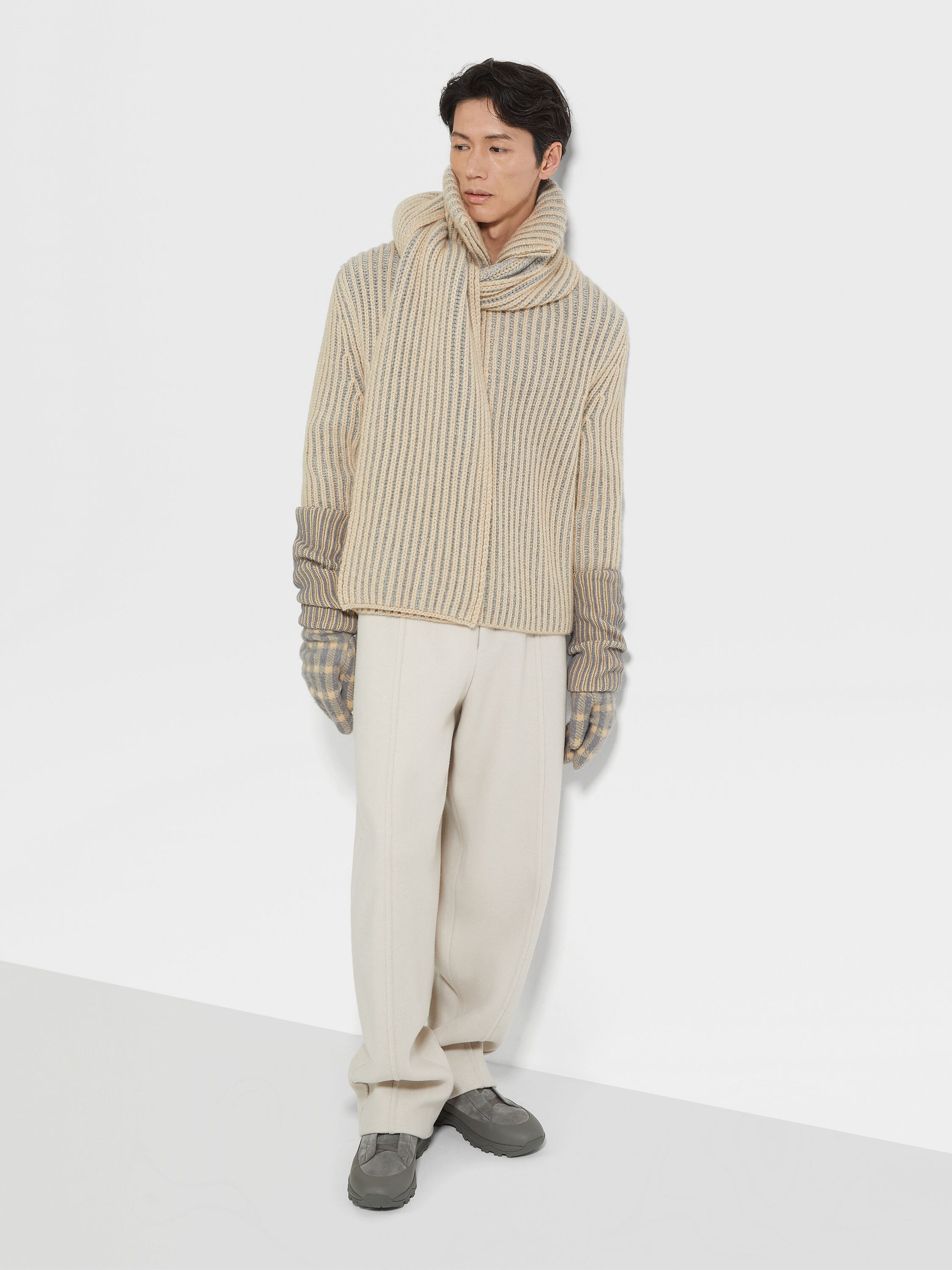 浅米色Trofeo™ Cashmere长裤 產品細節圖 #2